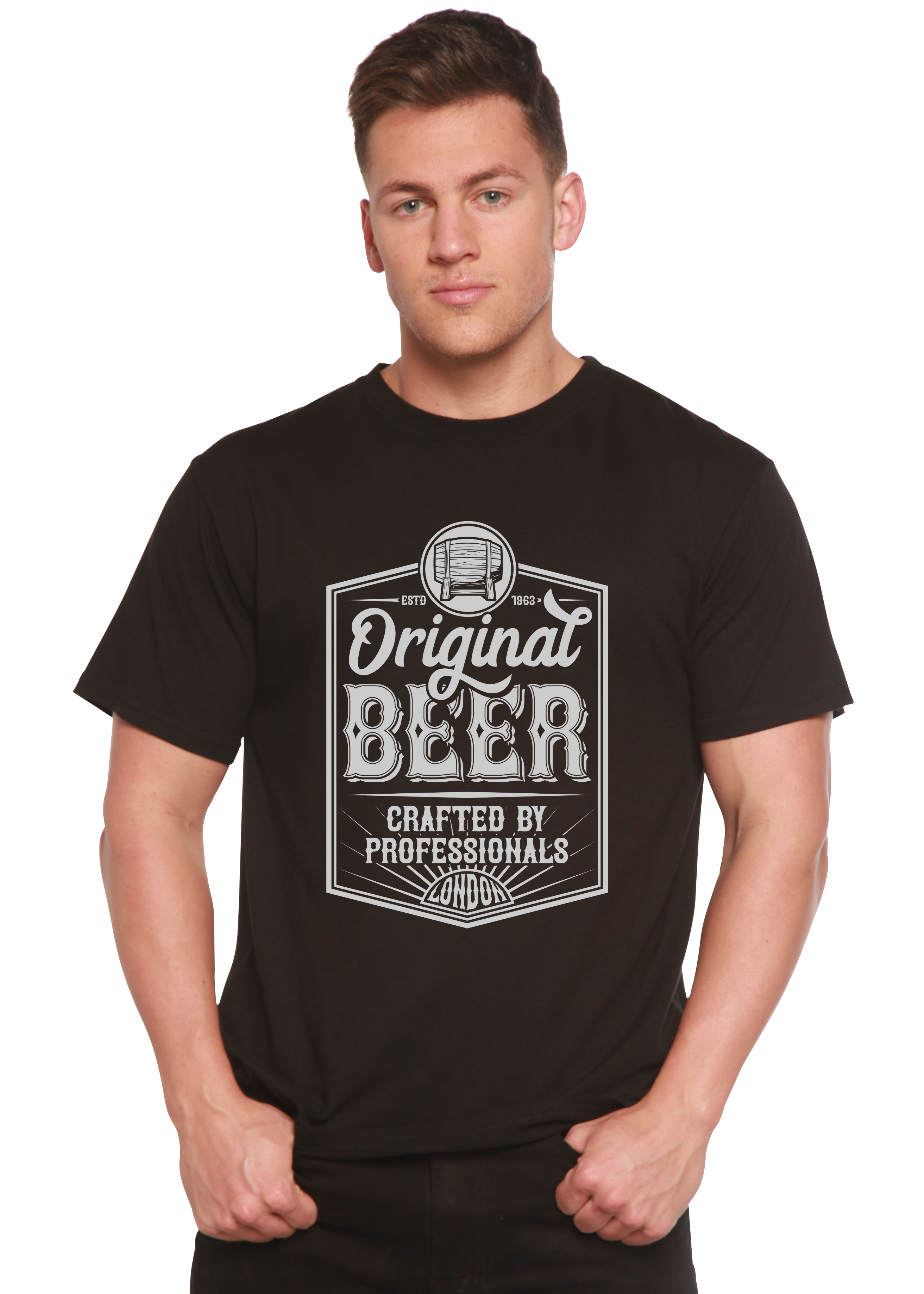 Spun Bamboo Original Beer Men's Bamboo Viscose/Organic Cotton Short Sleeve Graphic T-Shirt — main product shot