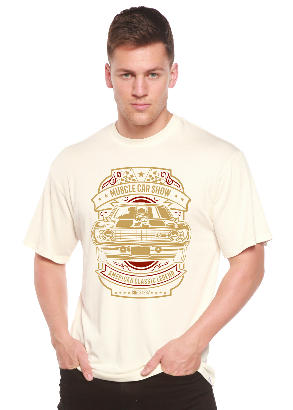 Spun Bamboo Muscle Car Show Spun Bamboo® Men's Bamboo Viscose/Organic Cotton Short Sleeve Graphic T-Shirt — main product shot