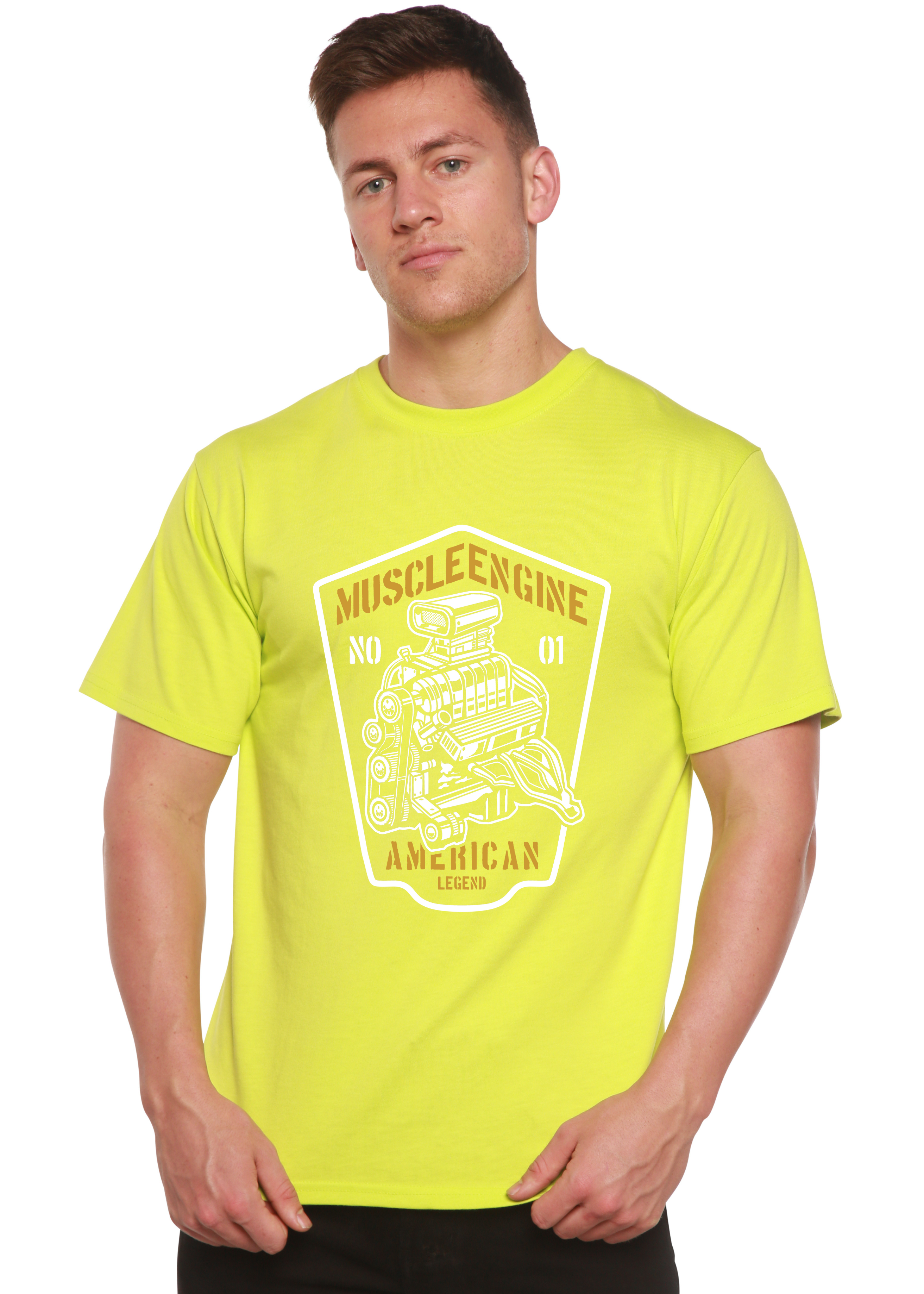 Spun Bamboo Muscle Engine Spun Bamboo® Men's Bamboo Viscose/Organic Cotton Short Sleeve Graphic T-Shirt — in-use photo