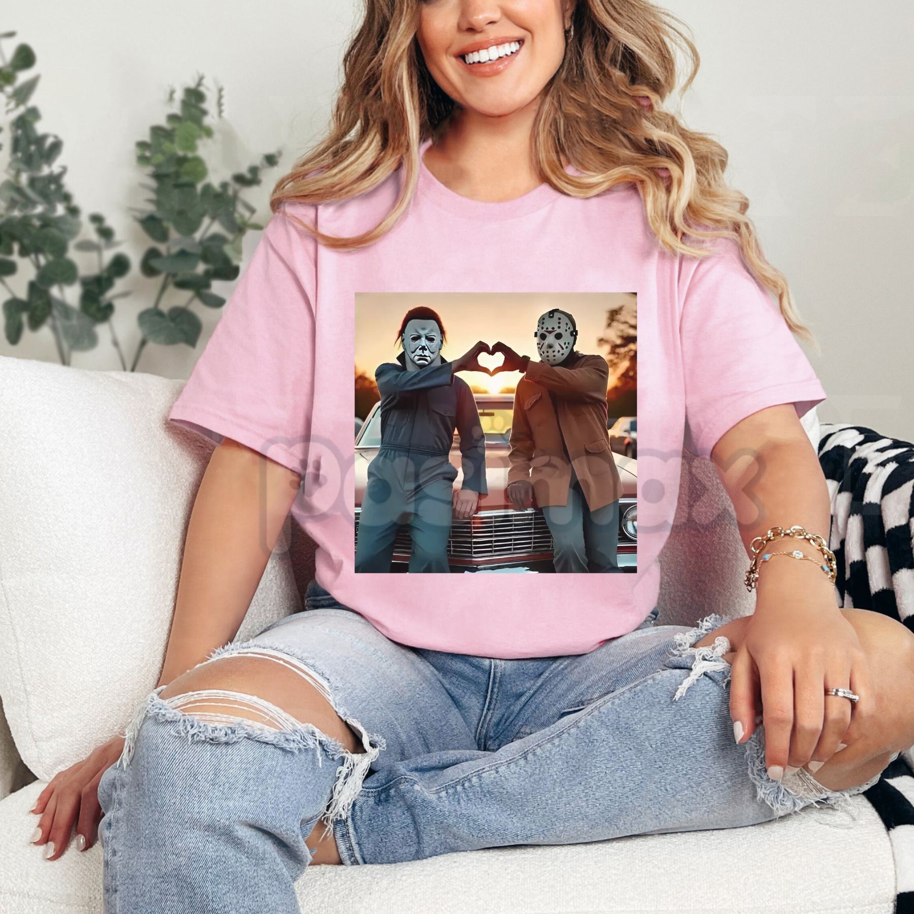 Pasimax "Heart Hands But Make It Horror" T-Shirt - Funny Michael & Jason 90s Retro Meme Tee, Unisex Halloween Slasher Shirt —
