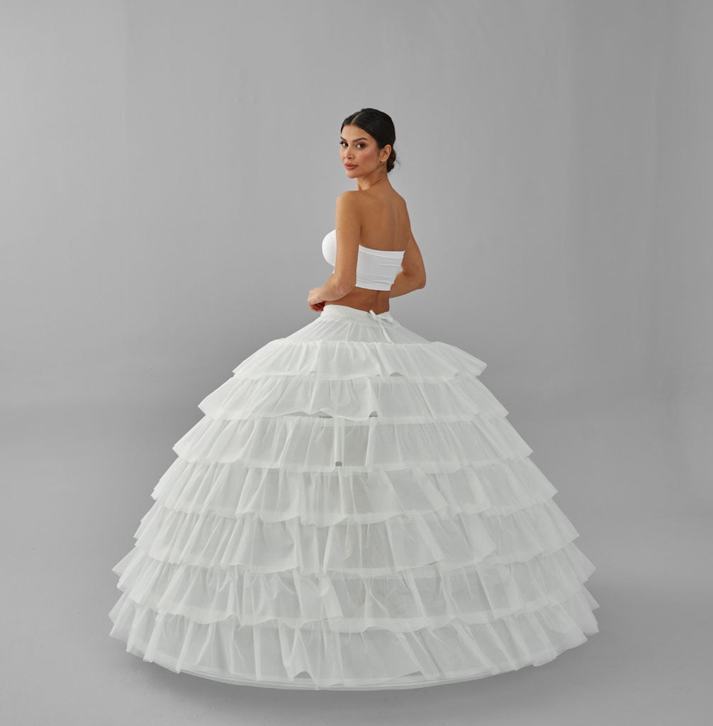 Simple Wedding Dresses Ball Gown Crinoline Skirt -Quinceanera Petticoat Skirt – Bridal Port, view 2