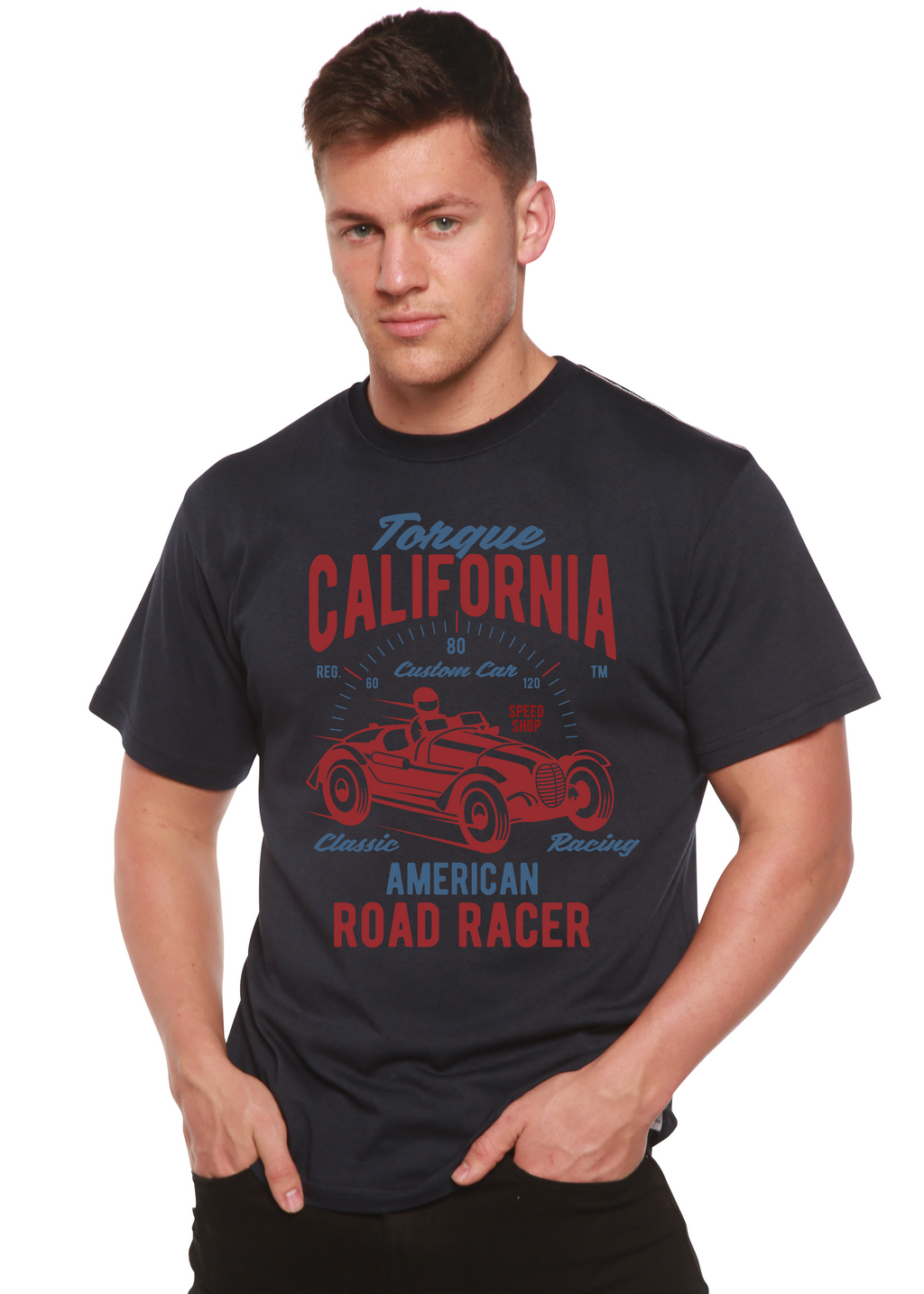 Spun Bamboo Torque California Spun Bamboo® Men's Bamboo Viscose/Organic Cotton Short Sleeve Graphic T-Shirt — in-use photo