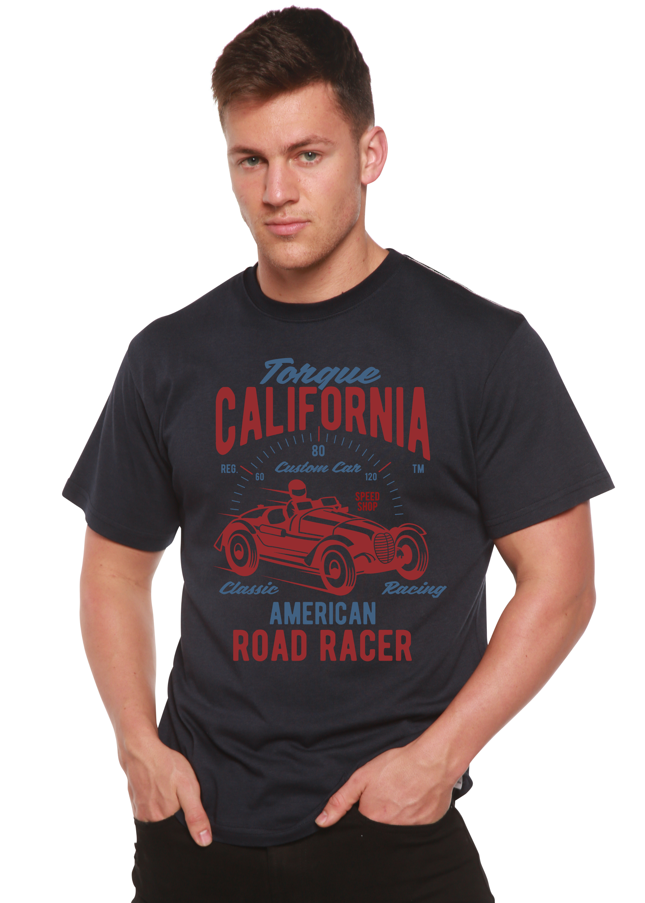 Spun Bamboo Torque California Spun Bamboo® Men's Bamboo Viscose/Organic Cotton Short Sleeve Graphic T-Shirt — in-use photo