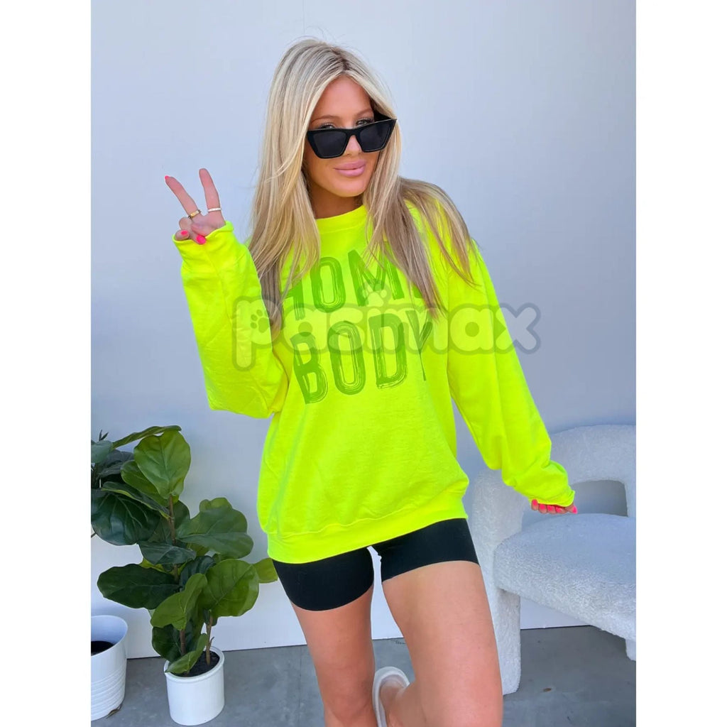 Pasimax "Homebody" Graphic Pullover Unisex Crewneck Sweatshirt – Cozy Lounge & Introvert Wear — size reference