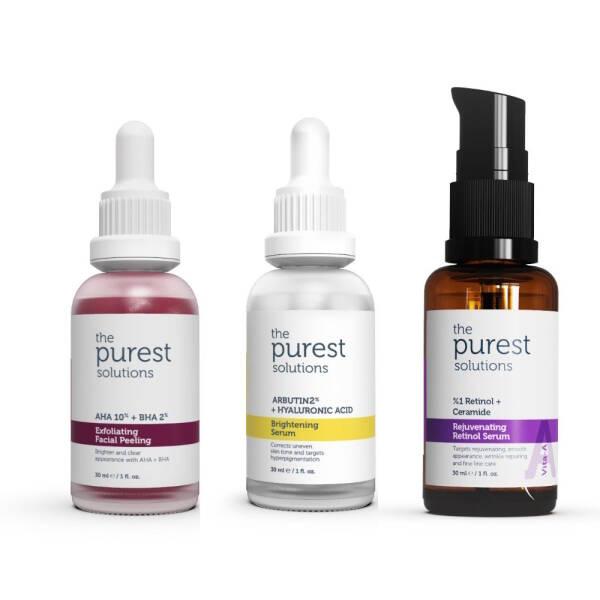 The Purest Solutions Skincare Serum Set - Anti-spot, Brightening & Rejuvenating Serum with Hyaluronic Acid & Retinol