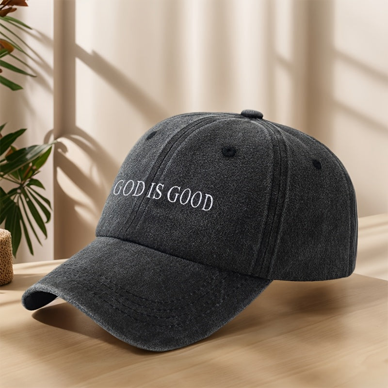 MyClosetAid [Vintage Baseball Cap] Embroidered "GOD IS GOOD" Design — side view