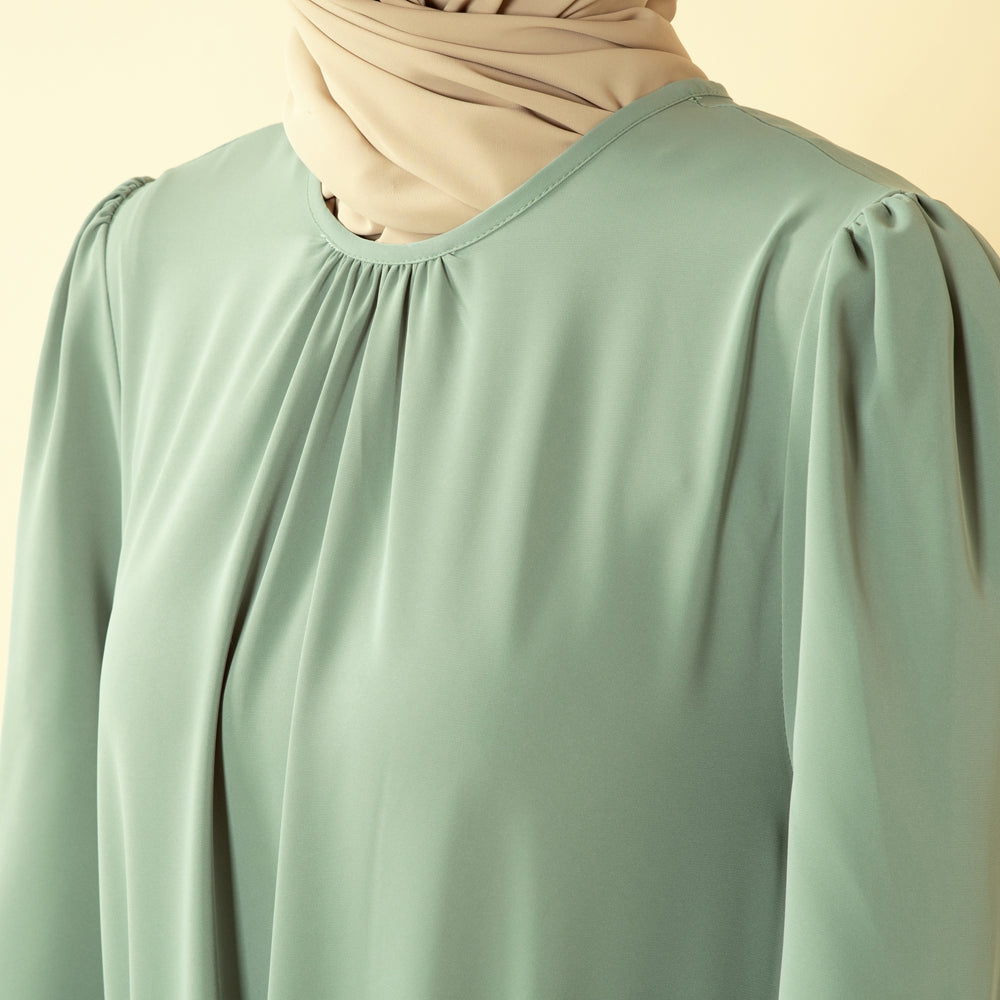 Mariam's Collection Candy Color Pleated Abaya | Must-have Essential Basic Dress (MA142) — flat-lay composition