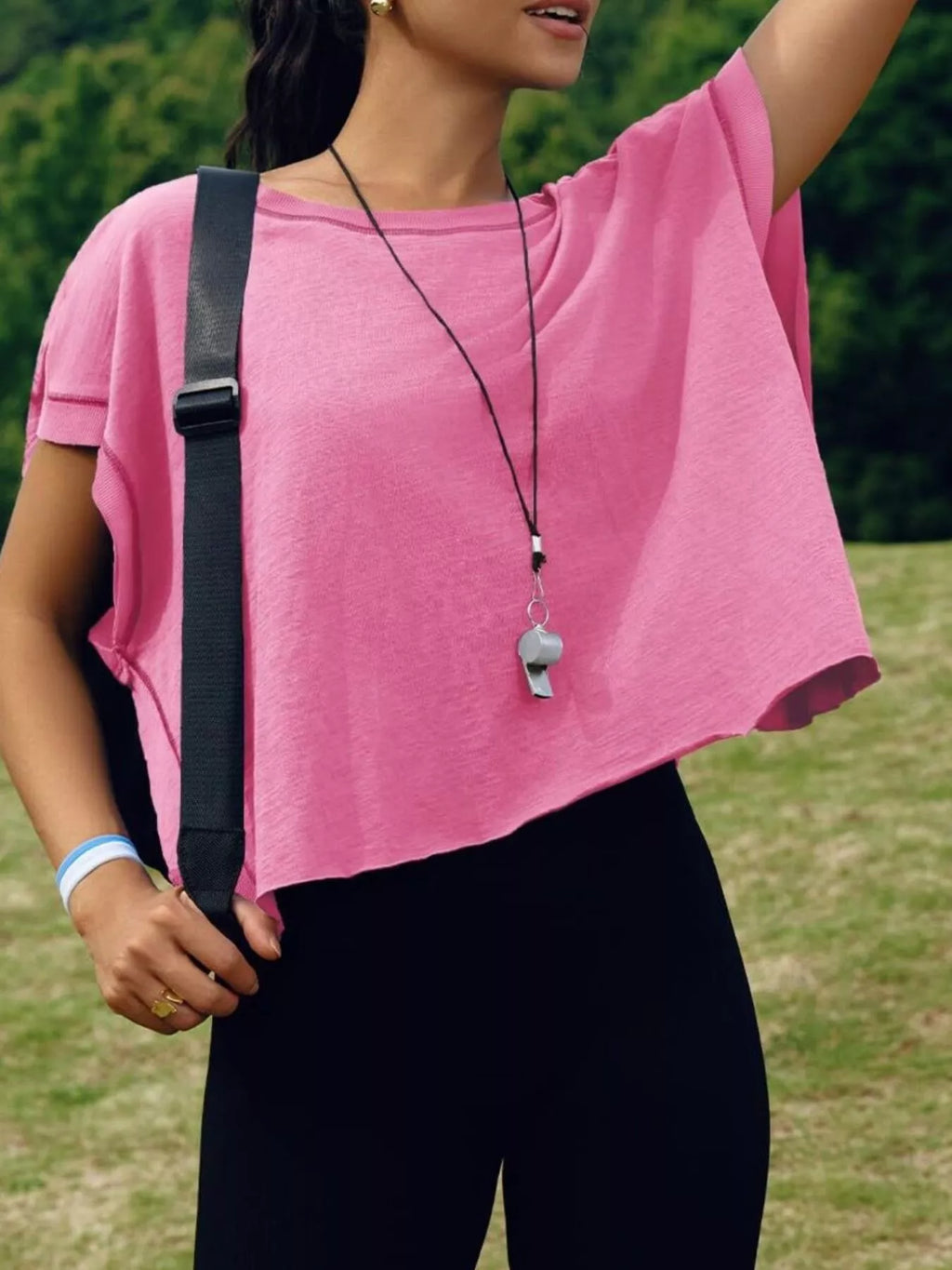 Cutout Back Short Sleeve T-Shirt