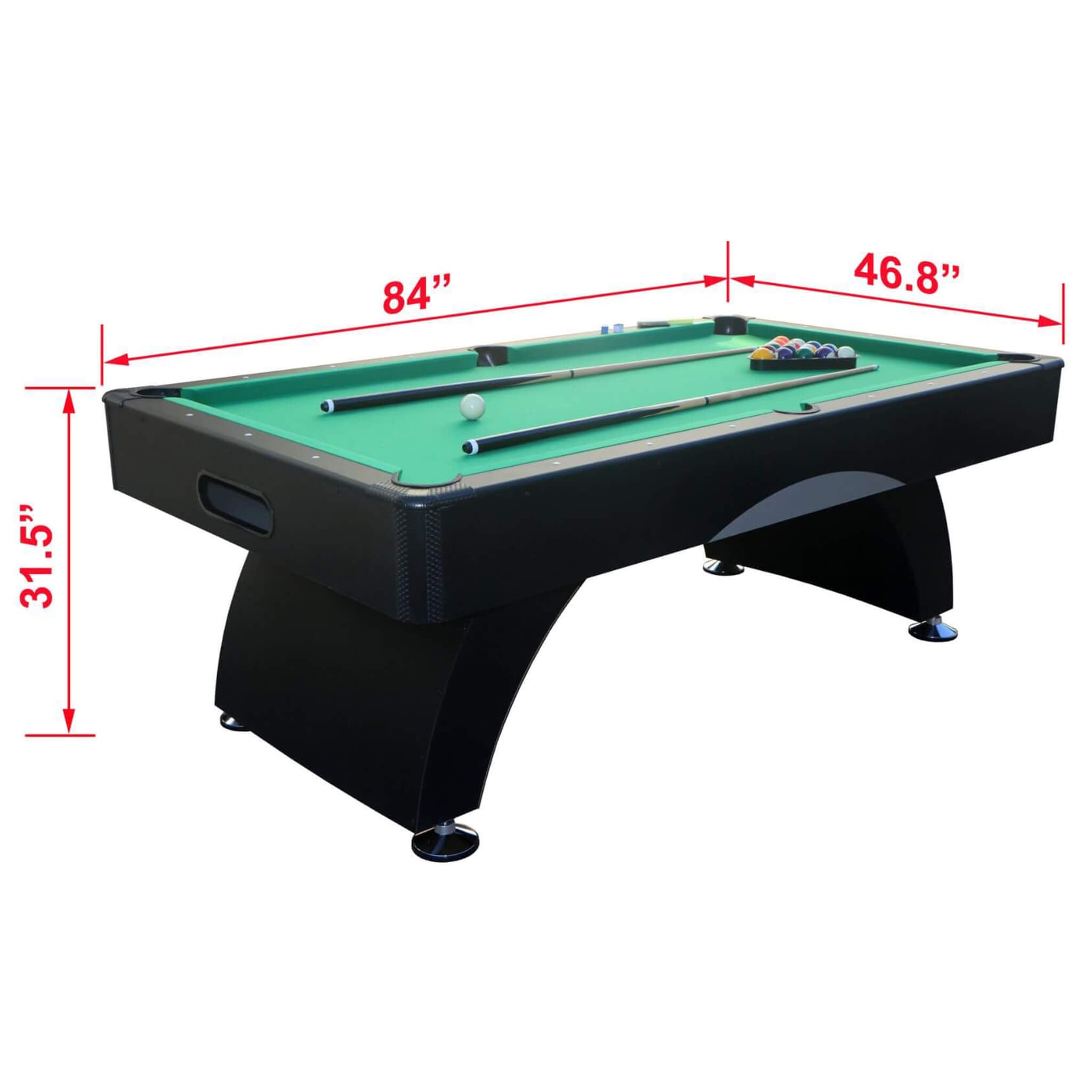 Premium 7FT Black Billiards Game Room Table For Home With Cue Sticks And Billiard Balls (SAK58210) – SAKSBY WHOLESALE, view 1