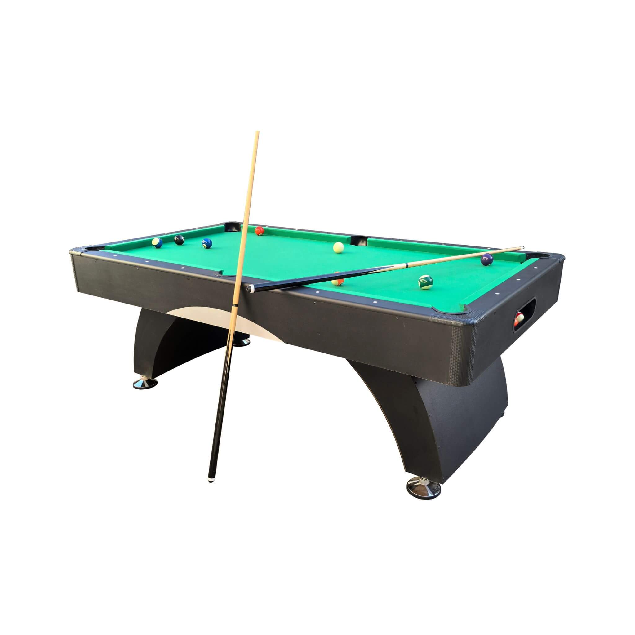 Premium 7FT Black Billiards Game Room Table For Home With Cue Sticks And Billiard Balls (SAK58210) – SAKSBY WHOLESALE