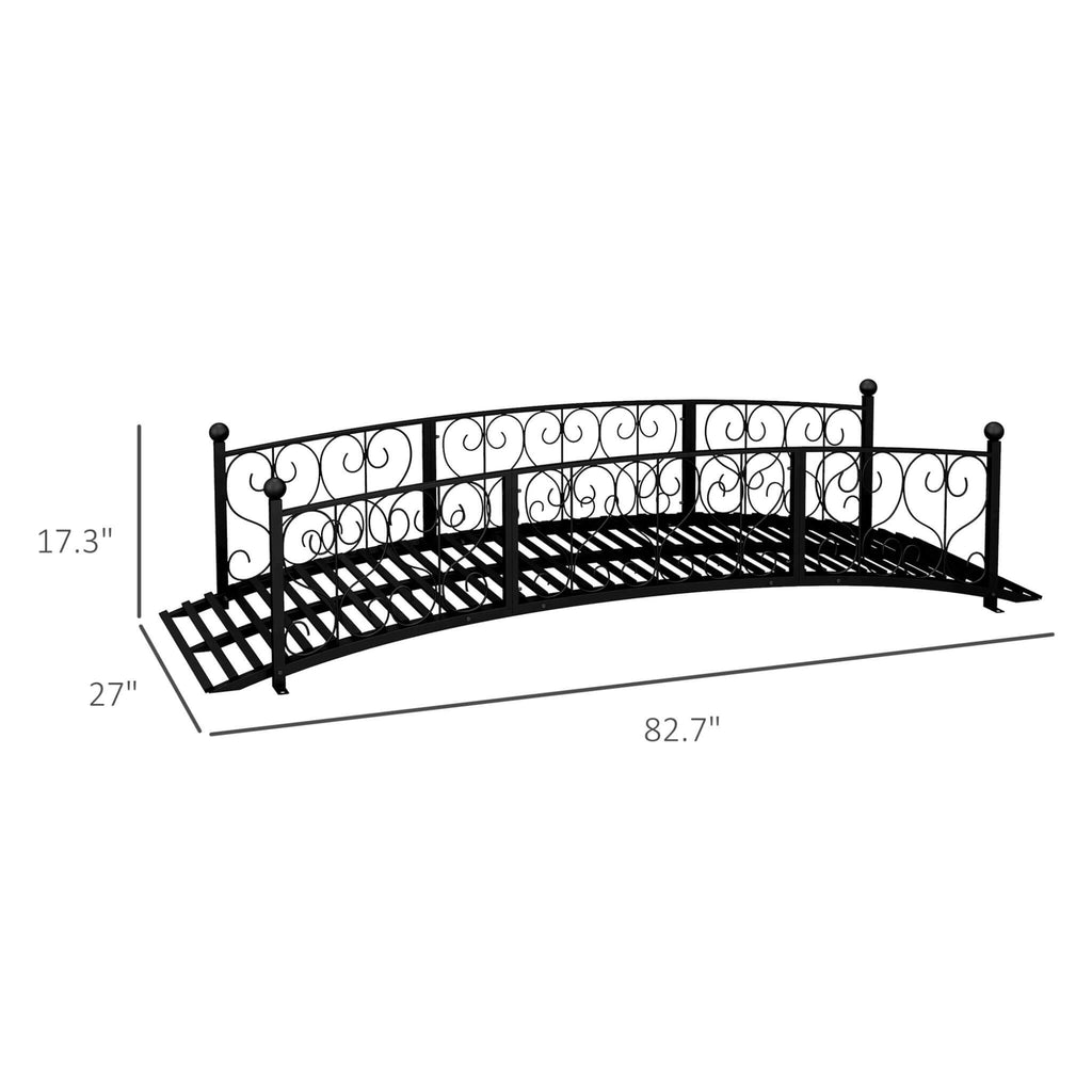 Alora 7FT Decorative Metal Arch Footbridge Garden Bridge With Safety Siderails (SAK53829) – SAKSBY WHOLESALE, view 10