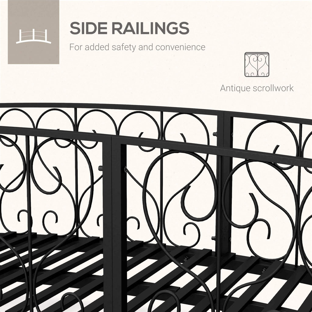 Alora 7FT Decorative Metal Arch Footbridge Garden Bridge With Safety Siderails (SAK53829) – SAKSBY WHOLESALE, view 4