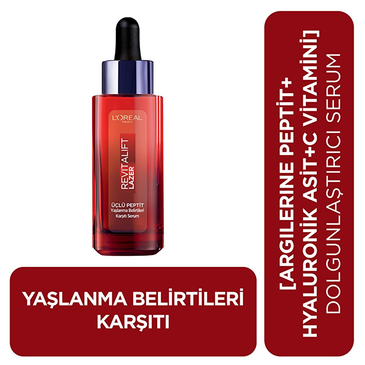 L'Oreal Paris Revitalift Triple Power Anti-Aging Serum: Peptide Complex, Hyaluronic Acid & Vitamin C for Wrinkle Reduction, Skin Firming & Radiant Tone