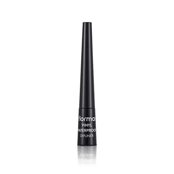 Flormar Vinyl Waterproof Black Liquid Eyeliner - High Pigment | 0.22 Fl Oz