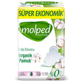 Molped Organic Cotton Sanitary Pads - Pure & Soft, Hypoallergenic, Vegan & Helal Certified for Comfort & Natural Menstrual Protection