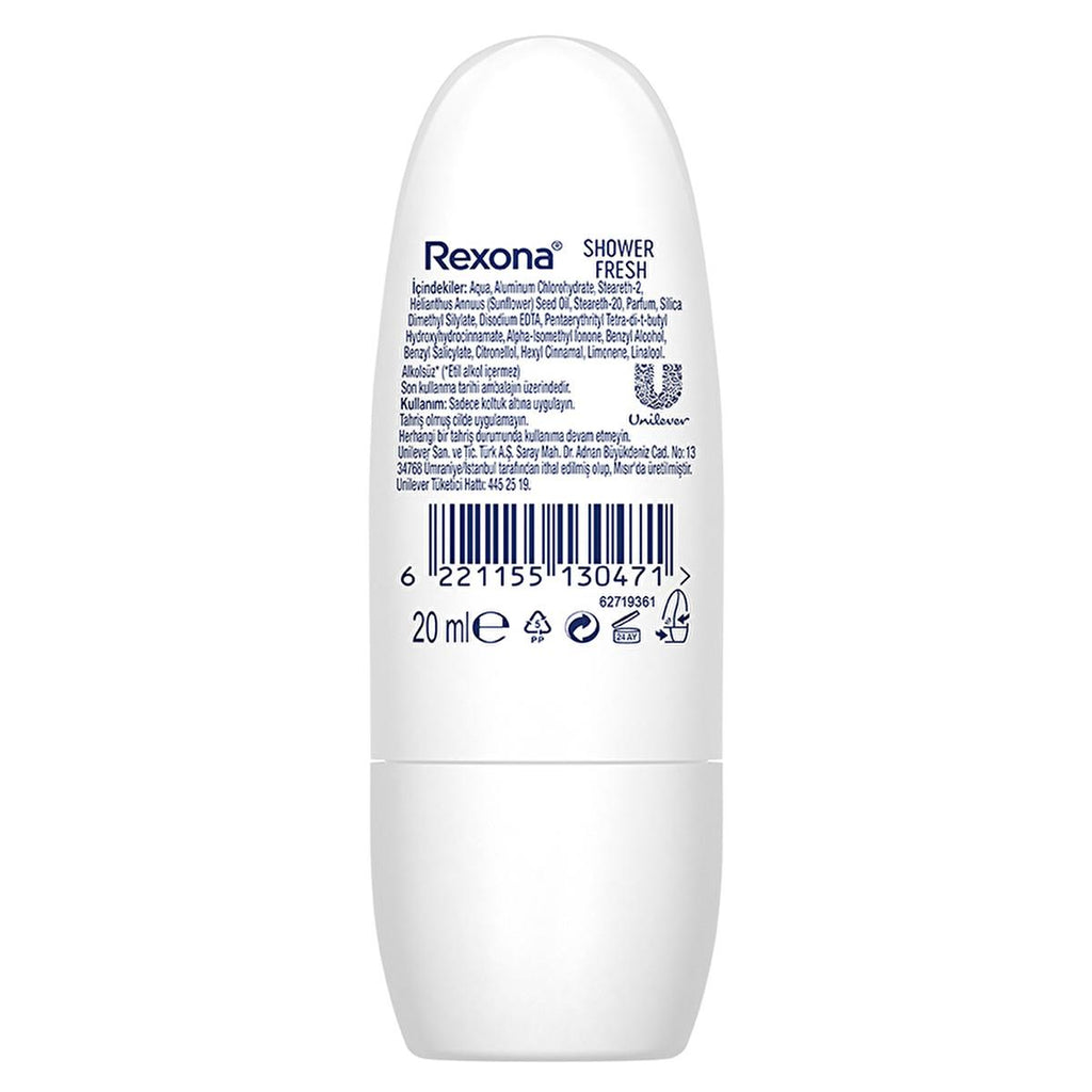 Rexona Shower Fresh Mini Roll-On Deodorant: 48-Hour Protection, Travel-Friendly, Long Lasting Antiperspirant