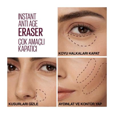 Maybelline New York Instant Anti Age Eraser Concealer - High Coverage, 12-Hour Hydration, Multi-Purpose Makeup