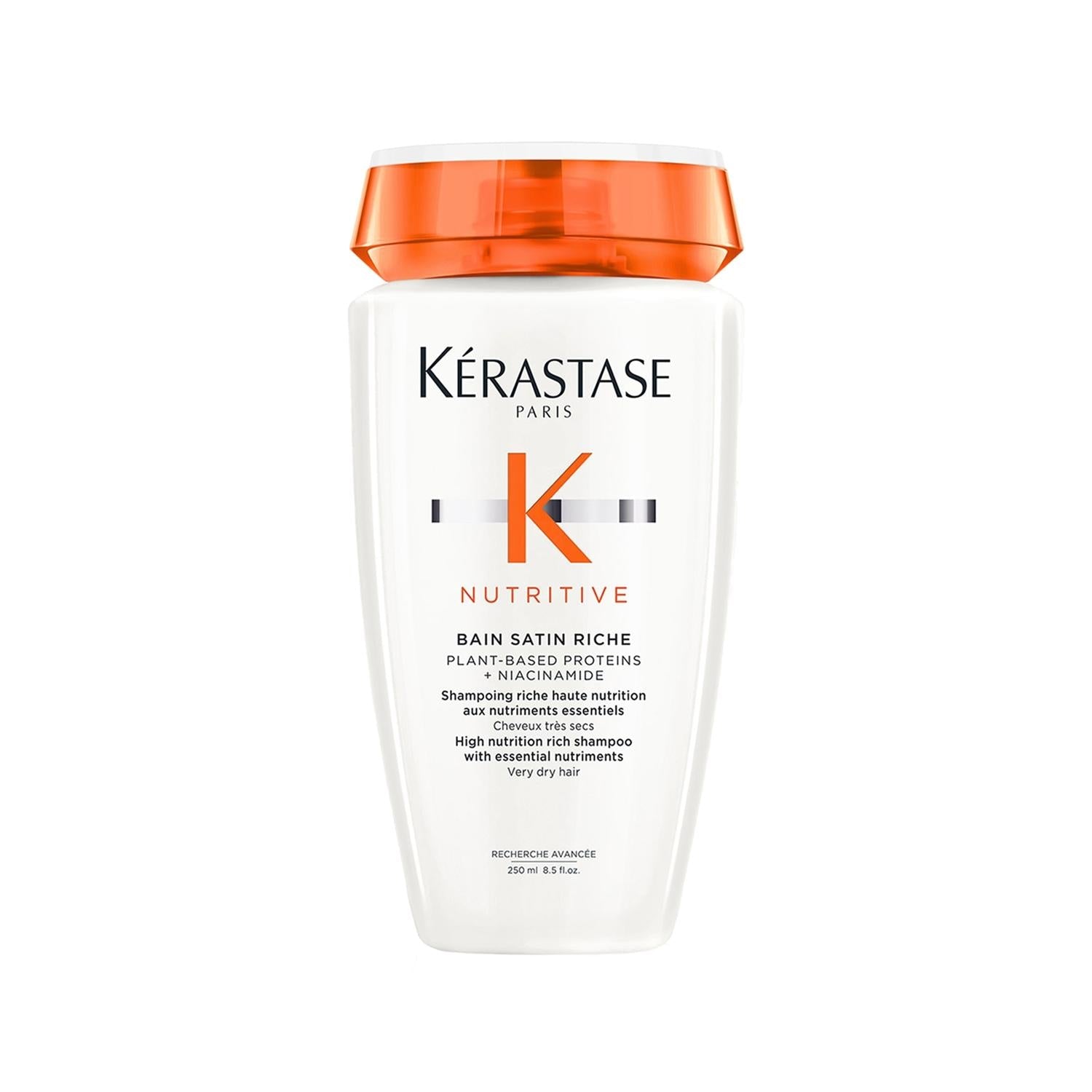 Kerastase Nutritive Bain Satin Riche Moisturizing Shampoo for Dry Hair - 250ml, Luxurious Hydration & Repair