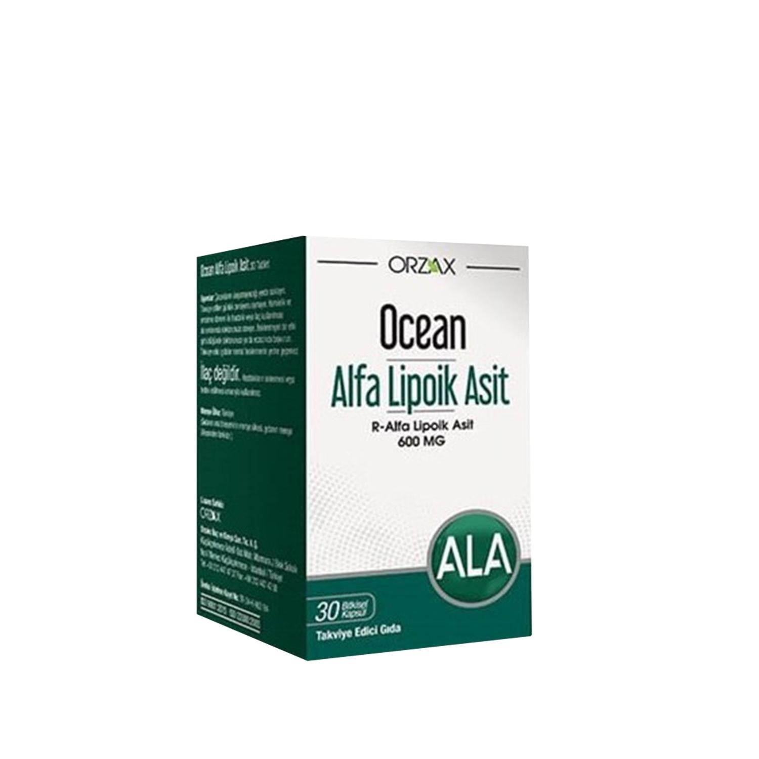 Orzax Alpha-Lipoic Acid Supplement 600 mg - 30 Vegetarian Capsules for Antioxidant Support