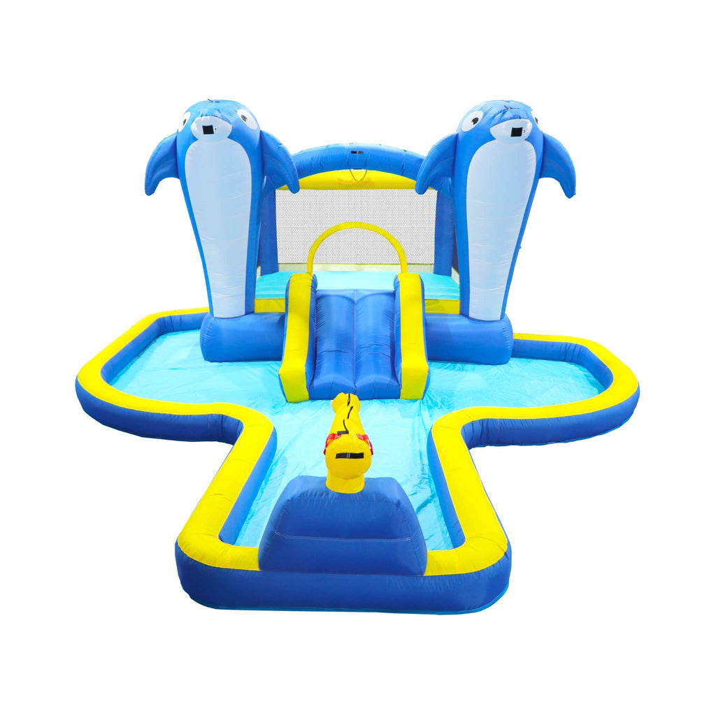 8-In-1 Inflatable Water Park Bounce House with Sprinkler, Water Gun, And Basketball Hoop (SAK38152) – SAKSBY WHOLESALE