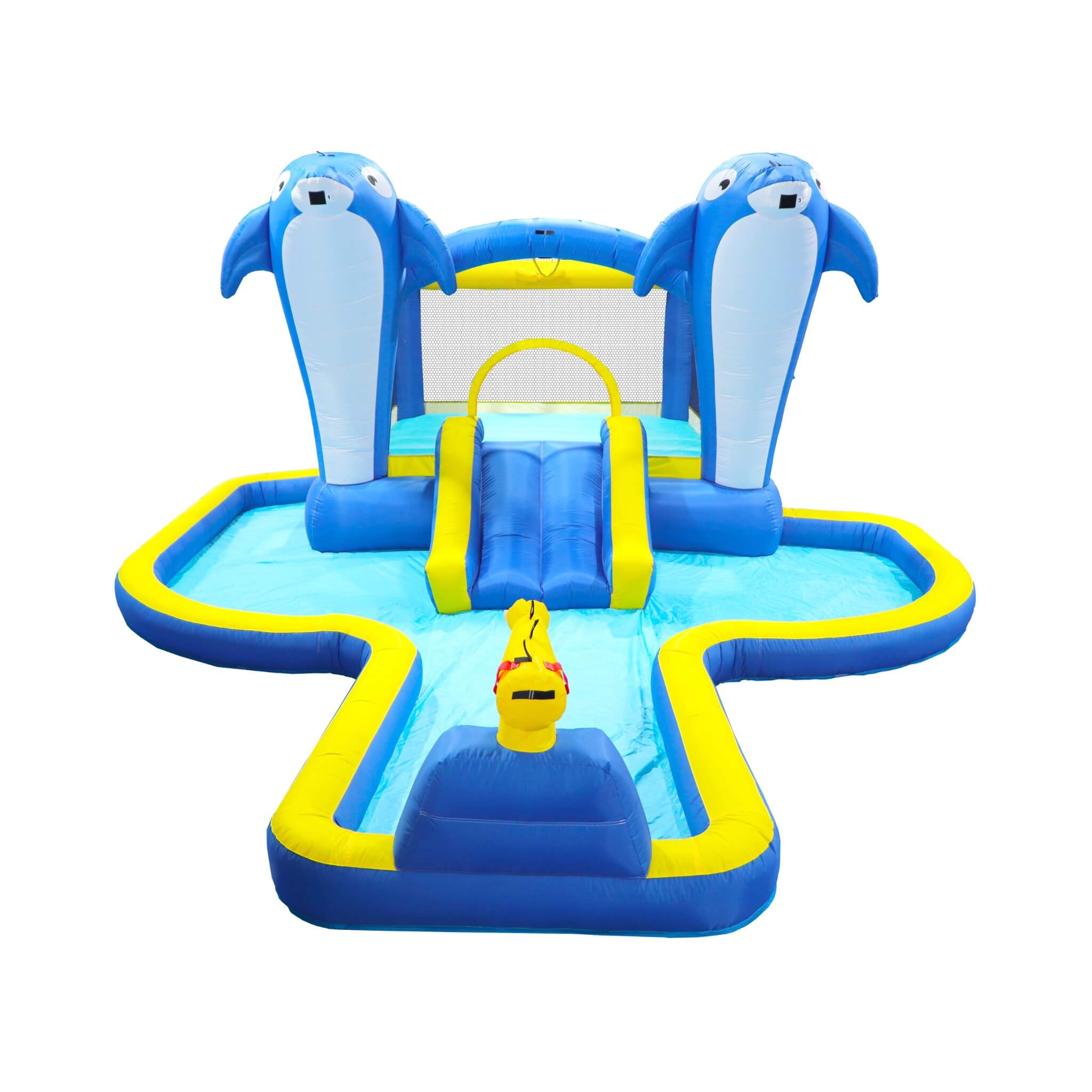 8-In-1 Inflatable Water Park Bounce House with Sprinkler, Water Gun, And Basketball Hoop (SAK38152) – SAKSBY WHOLESALE
