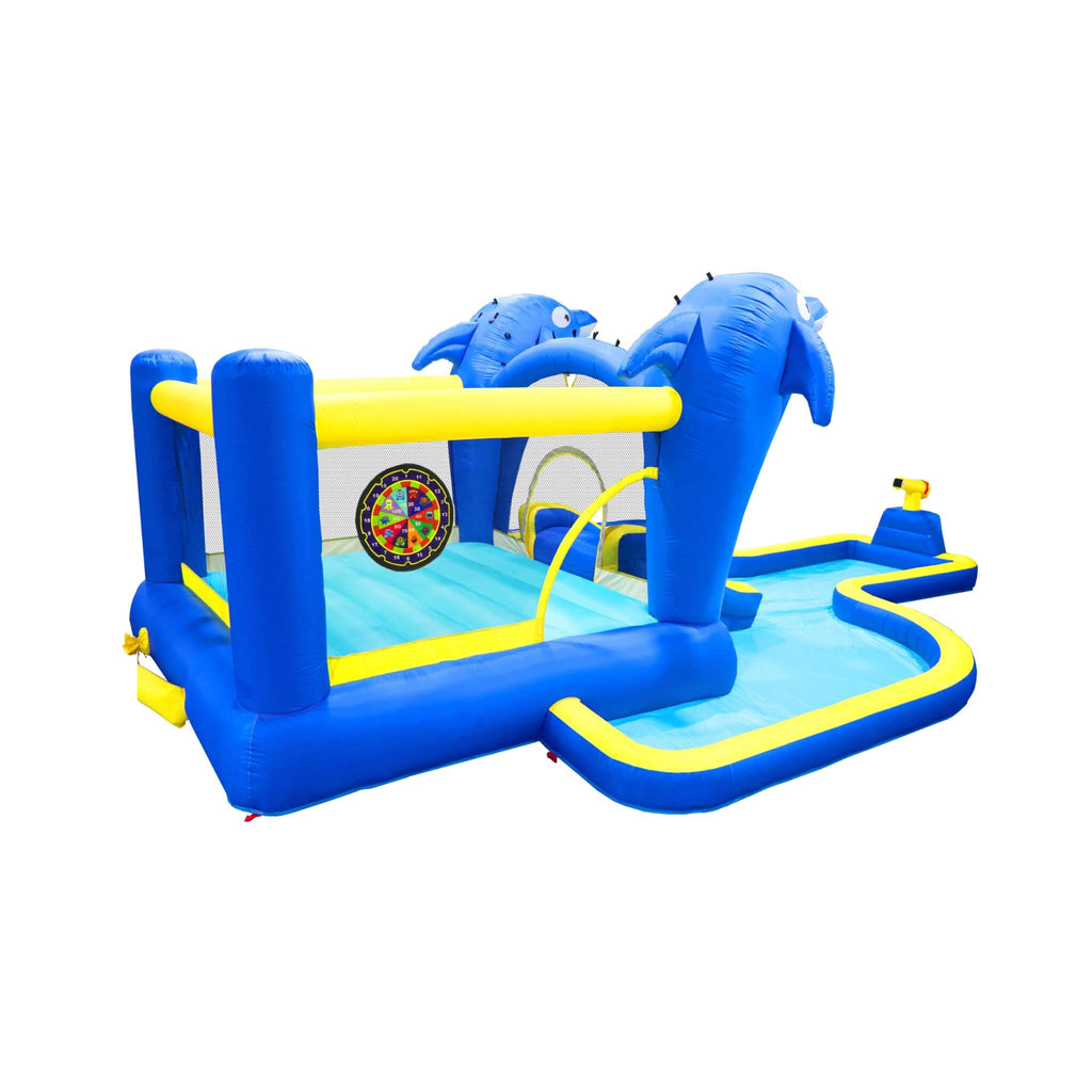 8-In-1 Inflatable Water Park Bounce House with Sprinkler, Water Gun, And Basketball Hoop (SAK38152) – SAKSBY WHOLESALE, view 