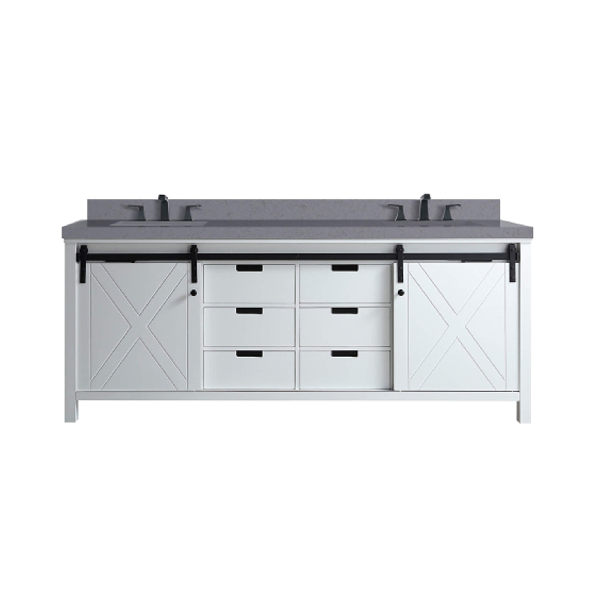 Nuvia White Bathroom Vanity With Gray Quartz Top And Faucet Set (SAK40685) – SAKSBY WHOLESALE, view 10
