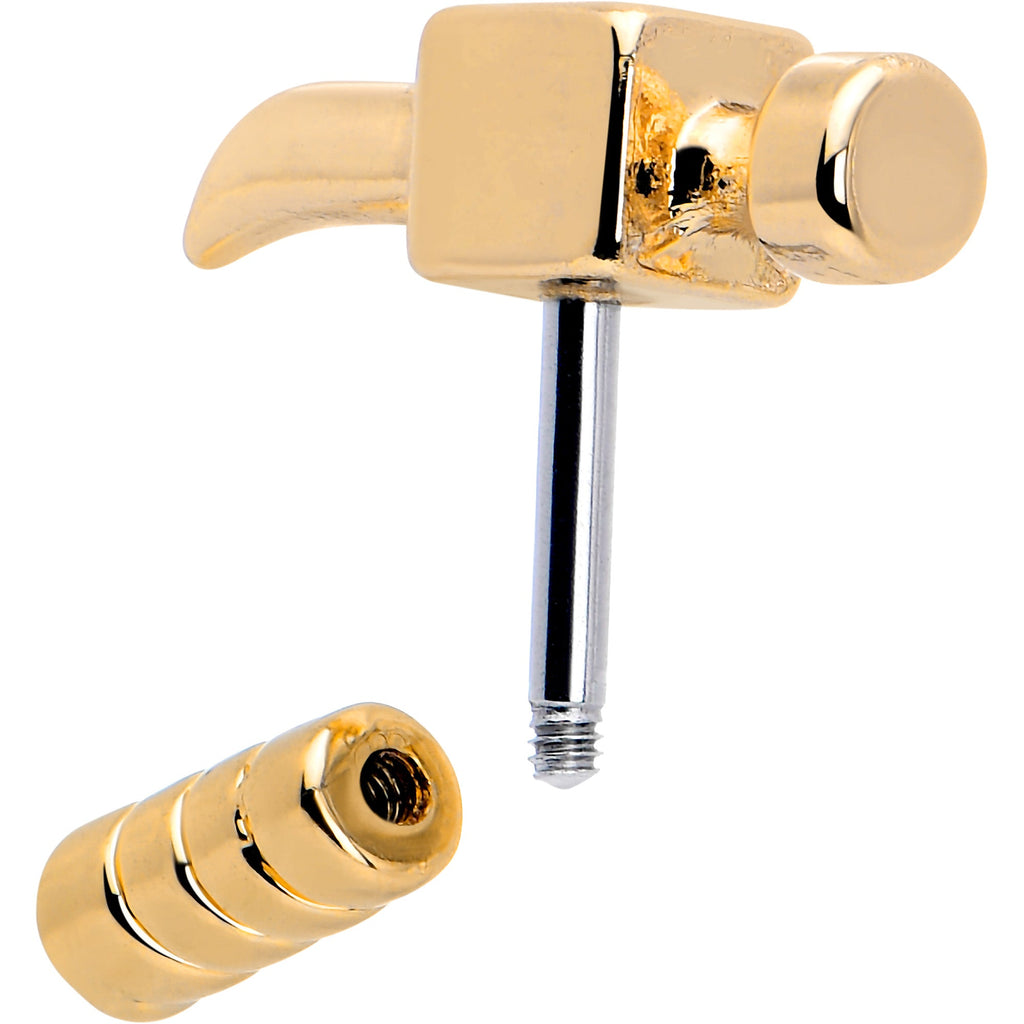 BodyCandy 16G 1/4 Gold Tone Optical Illusion Hammer Cartilage Tragus Earring — lifestyle context