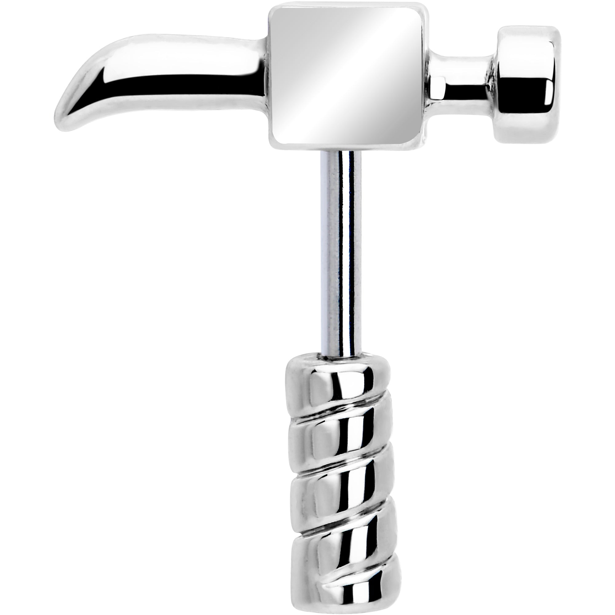 BodyCandy 16G 1/4 Optical Illusion Hammer Cartilage Tragus Earring — detail close-up