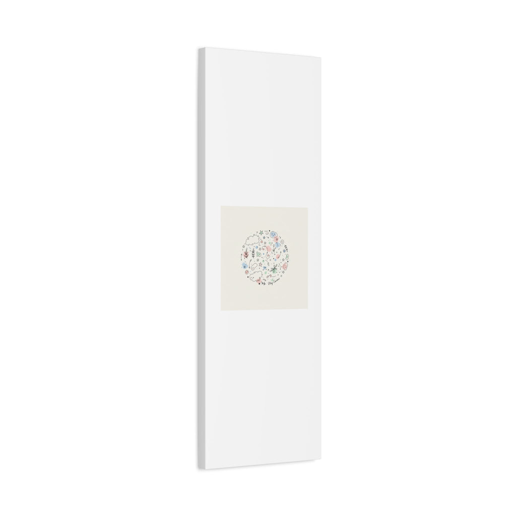 Doodle Circle Line Drawing Matte Canvas, Hand-Drawn Sketch Art