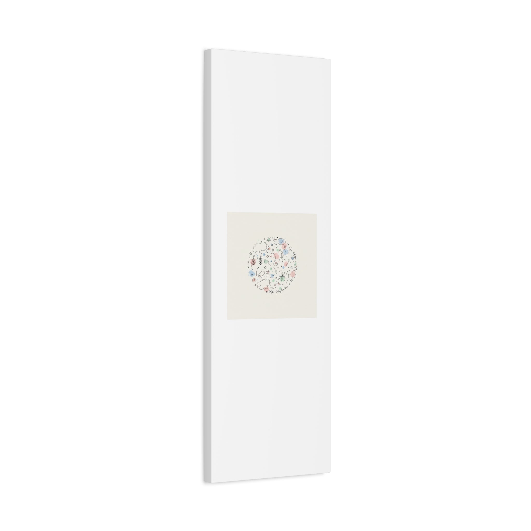 Doodle Circle Line Drawing Matte Canvas, Hand-Drawn Sketch Art