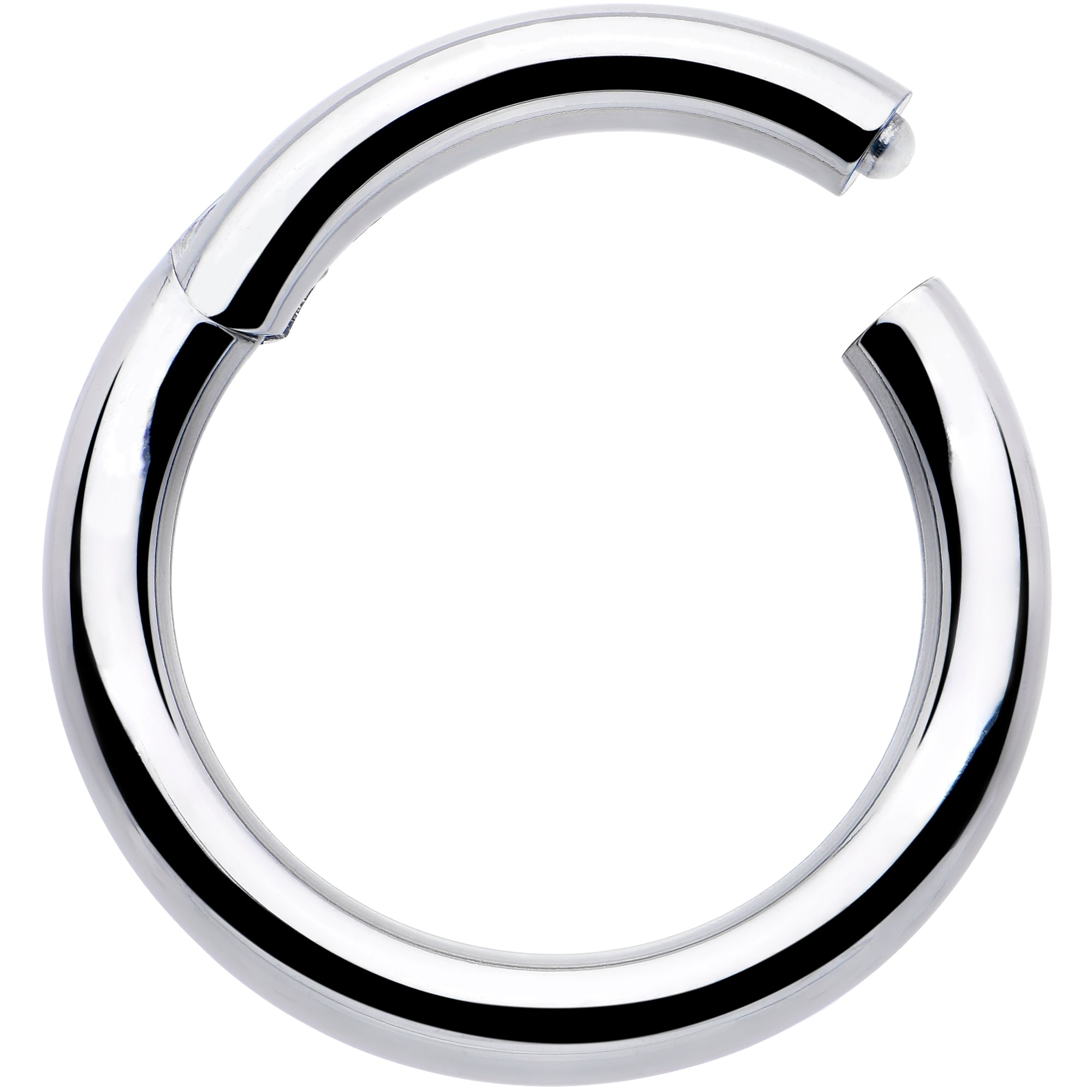 BodyCandy 10G 9/16 316L Surgical Steel Precision Hinged Segment Hoop — detail close-up