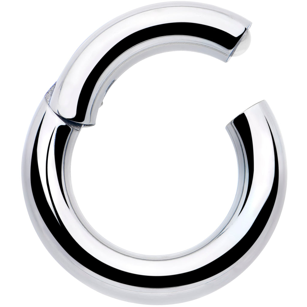 BodyCandy 8G 3/8 316L Surgical Steel Precision Hinged Segment Hoop — detail close-up