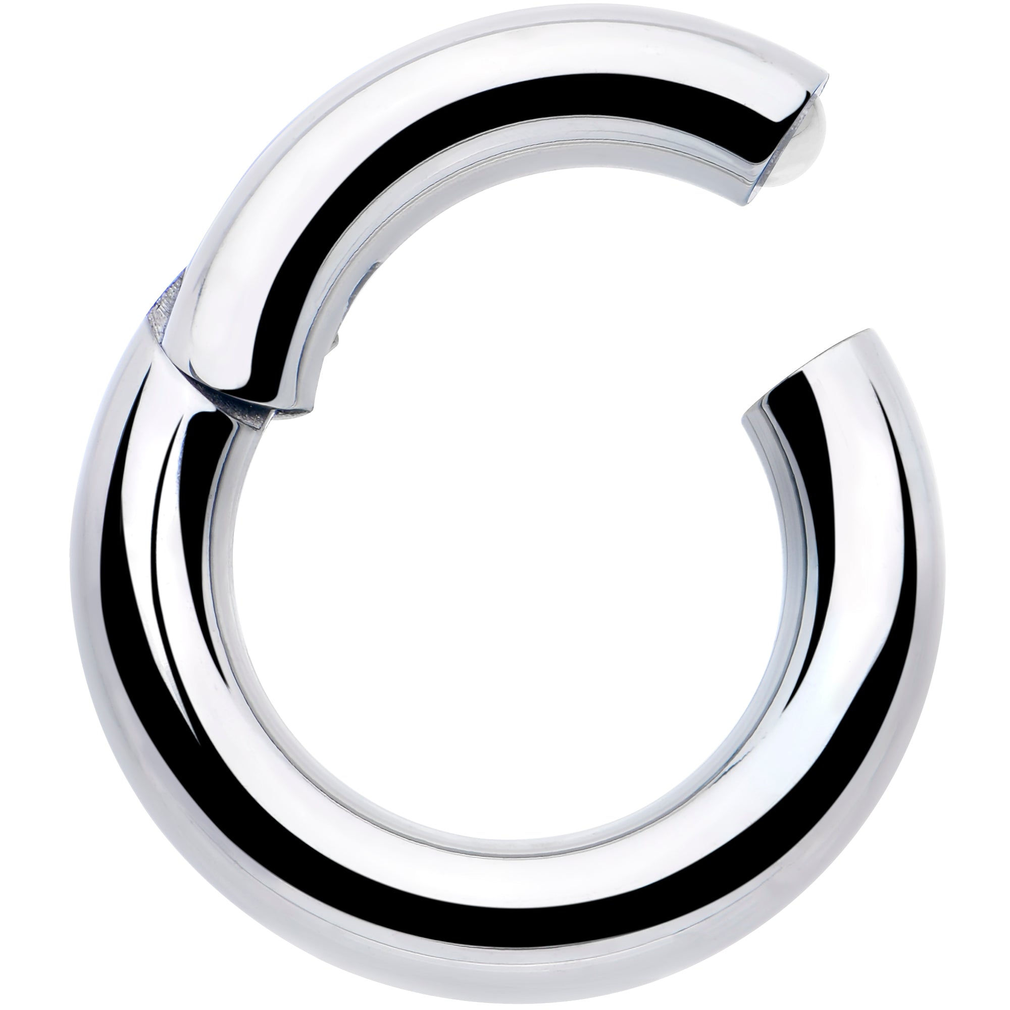 BodyCandy 8G 3/8 316L Surgical Steel Precision Hinged Segment Hoop — detail close-up