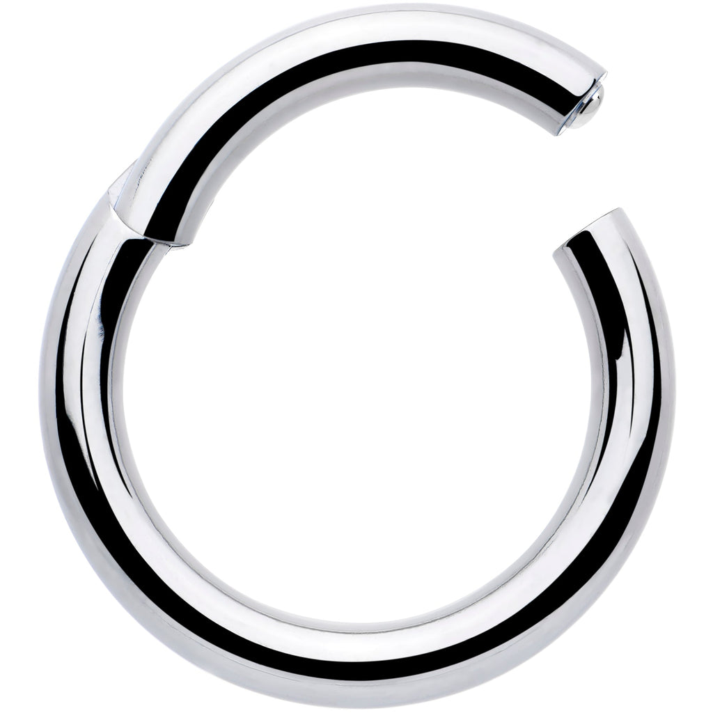 BodyCandy 8G 5/8 316L Surgical Steel Precision Hinged Segment Hoop — detail close-up