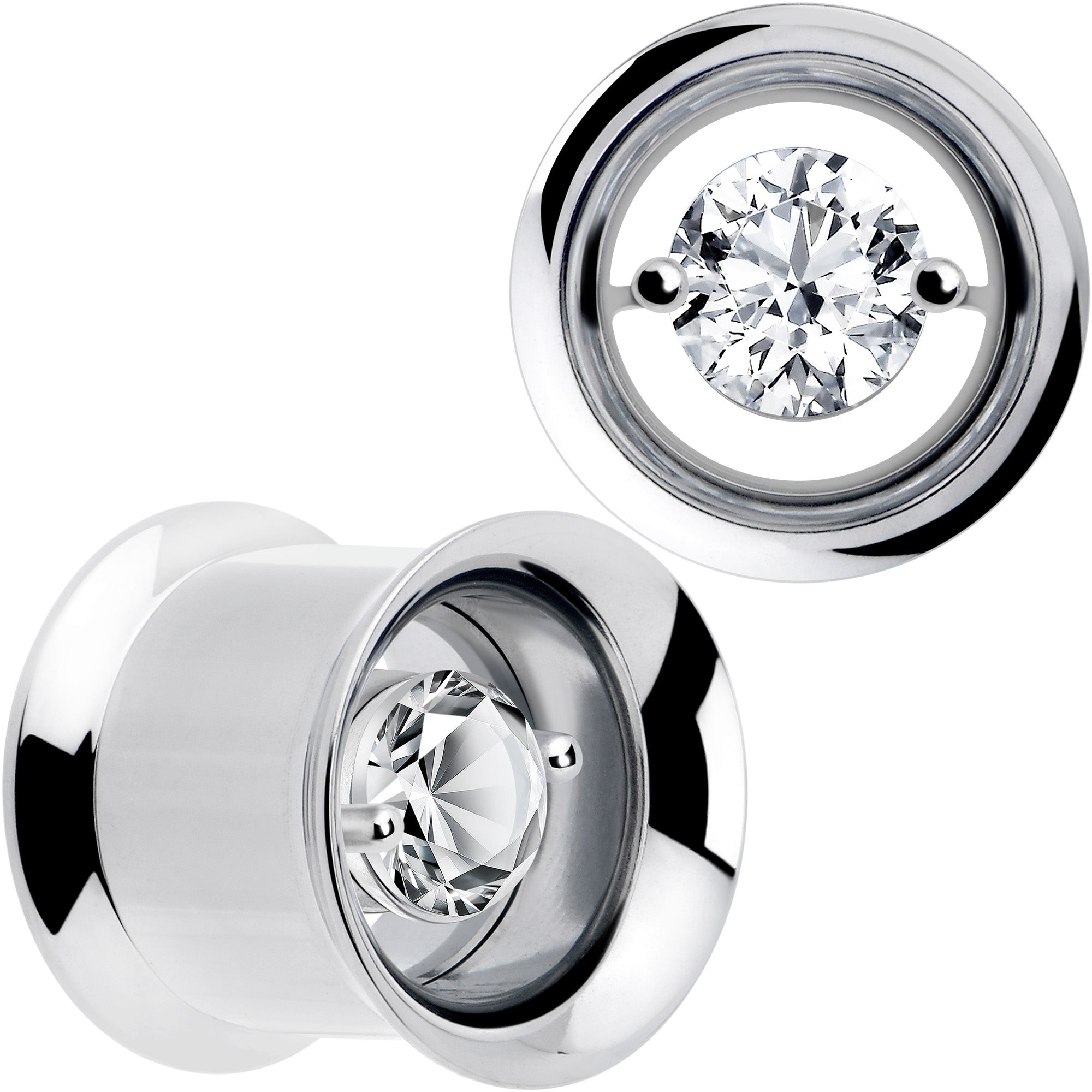 BodyCandy Gem Floating Screw Fit Tunnel Plug Set Available Sizes 8mm to 16mm — packaging