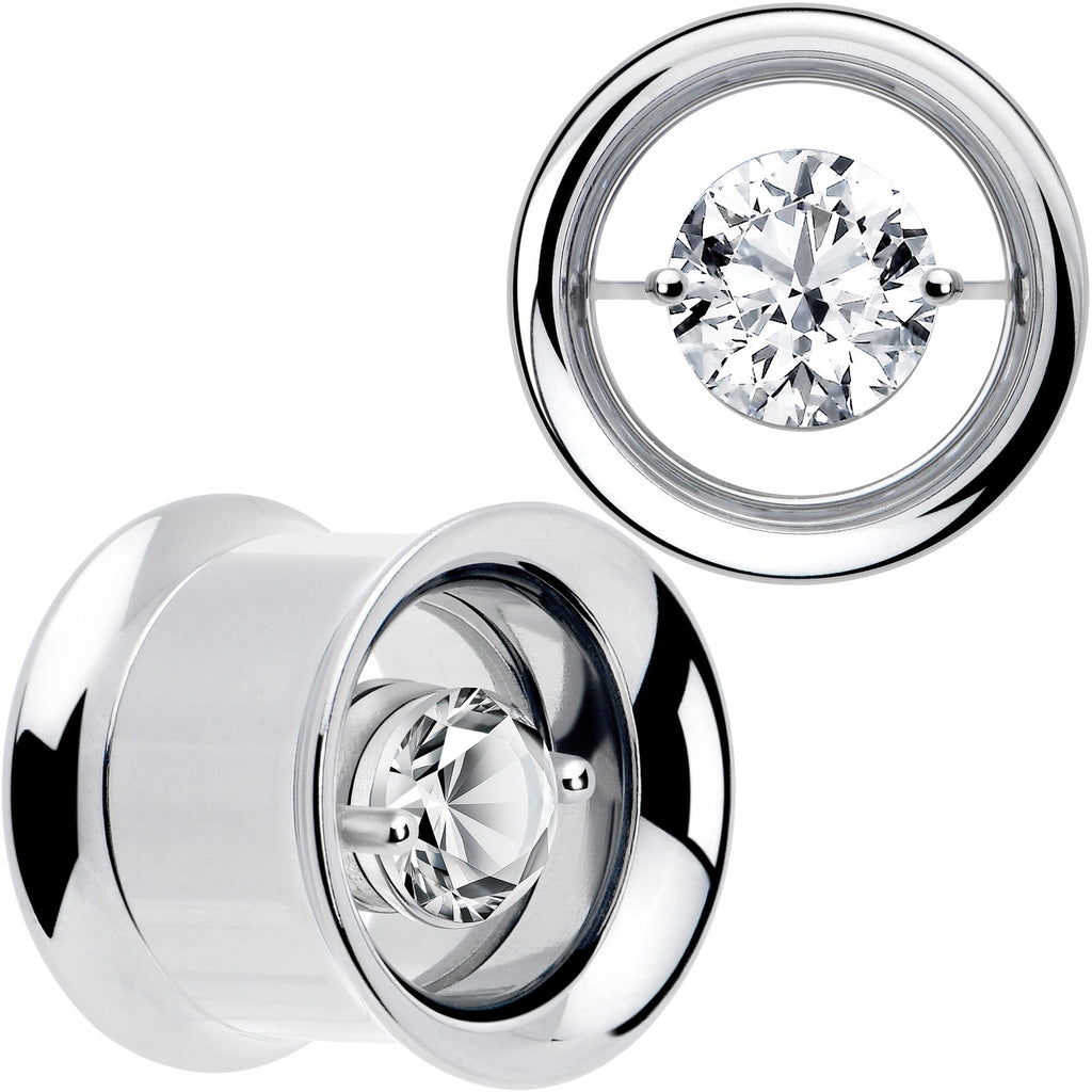 BodyCandy Gem Floating Screw Fit Tunnel Plug Set Available Sizes 8mm to 16mm — comparison shot