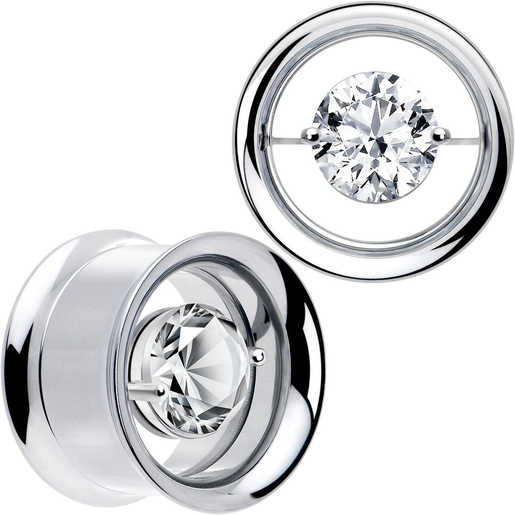 BodyCandy Gem Floating Screw Fit Tunnel Plug Set Available Sizes 8mm to 16mm — main product shot