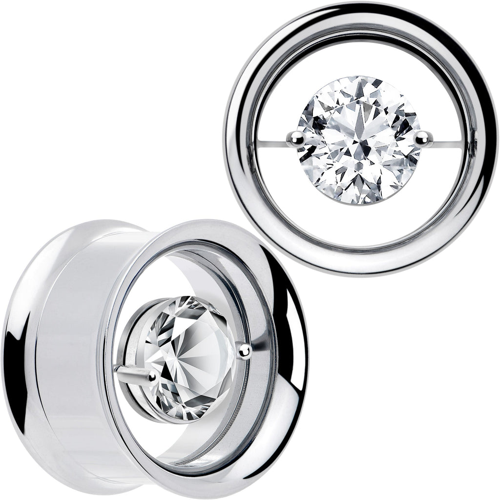 BodyCandy Gem Floating Screw Fit Tunnel Plug Set Available Sizes 8mm to 16mm — feature highlight