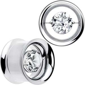 BodyCandy Gem Floating Screw Fit Tunnel Plug Set Available Sizes 8mm to 16mm — lifestyle context