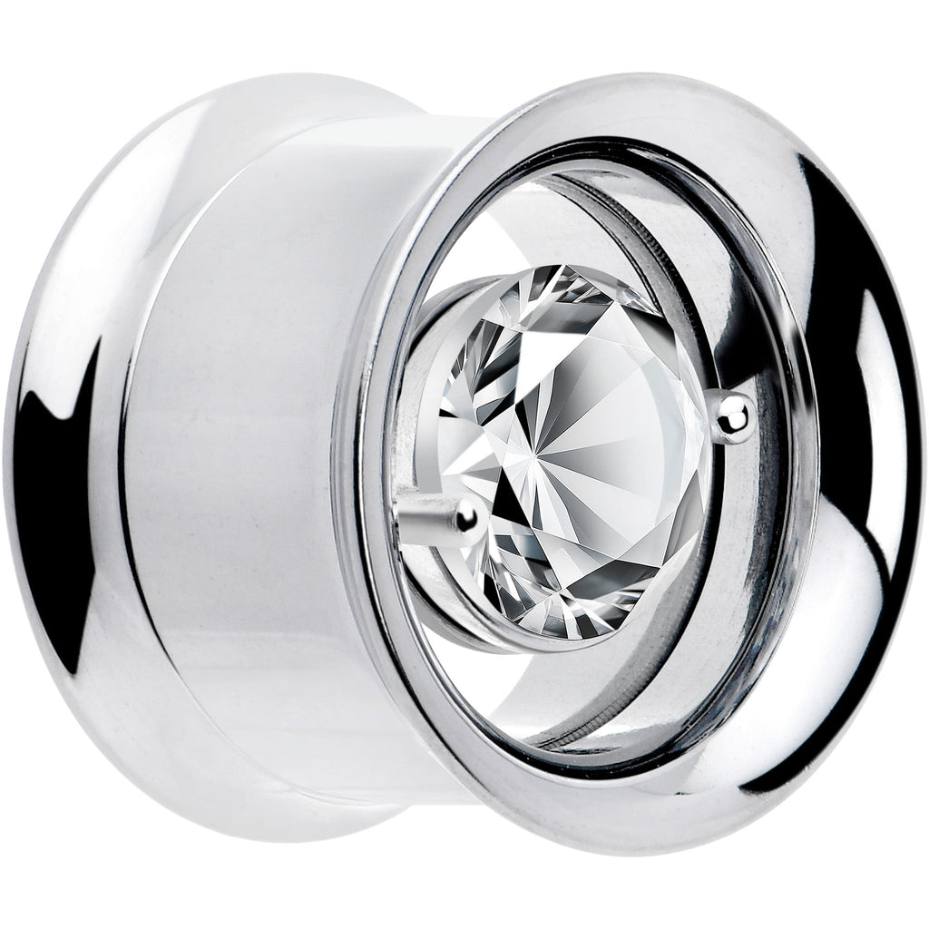 BodyCandy Gem Floating Screw Fit Tunnel Plug Set Available Sizes 8mm to 16mm — back view