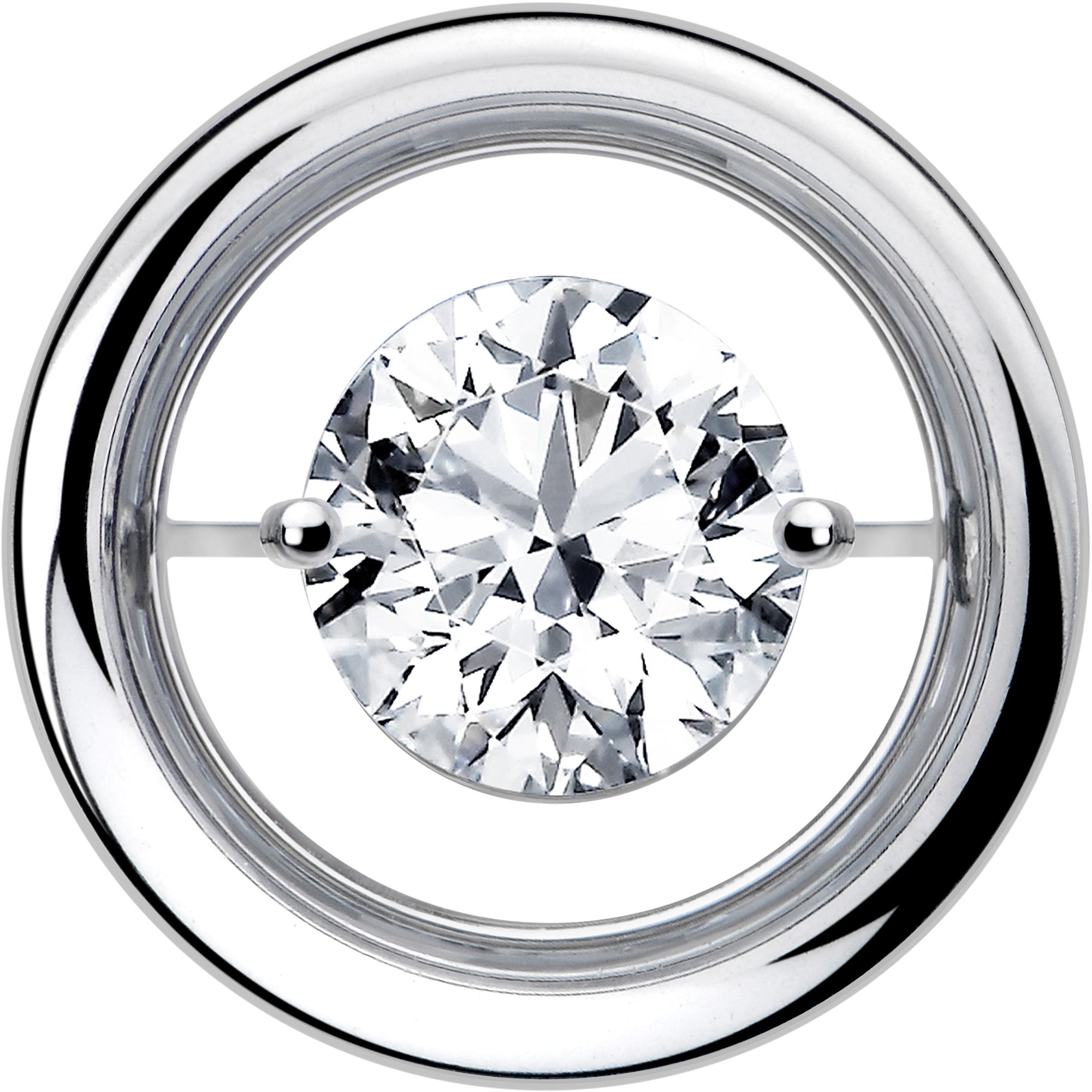 BodyCandy Gem Floating Screw Fit Tunnel Plug Set Available Sizes 8mm to 16mm — alternative angle