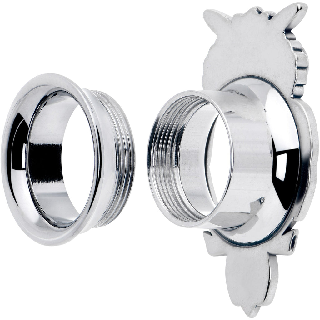 BodyCandy Red CZ Gem Wise Owl Screw Fit Tunnel Plug Set Available Sizes 6mm to 16mm — lifestyle context