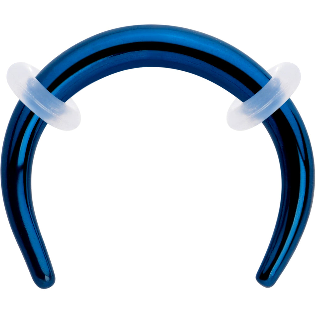 BodyCandy 14G 5/16 Blue Pincher Crescent Taper — main product shot