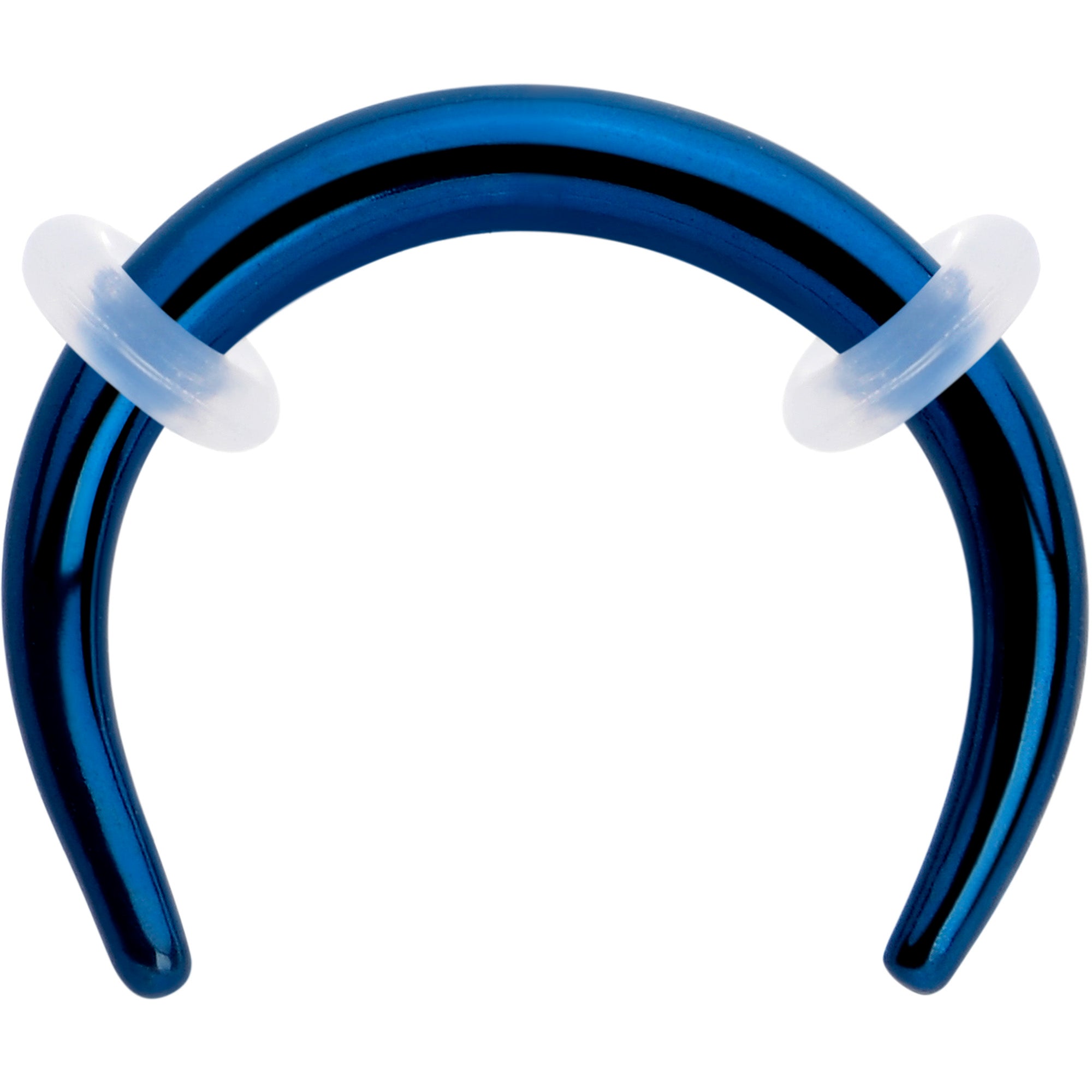 BodyCandy 14G 5/16 Blue Pincher Crescent Taper — main product shot