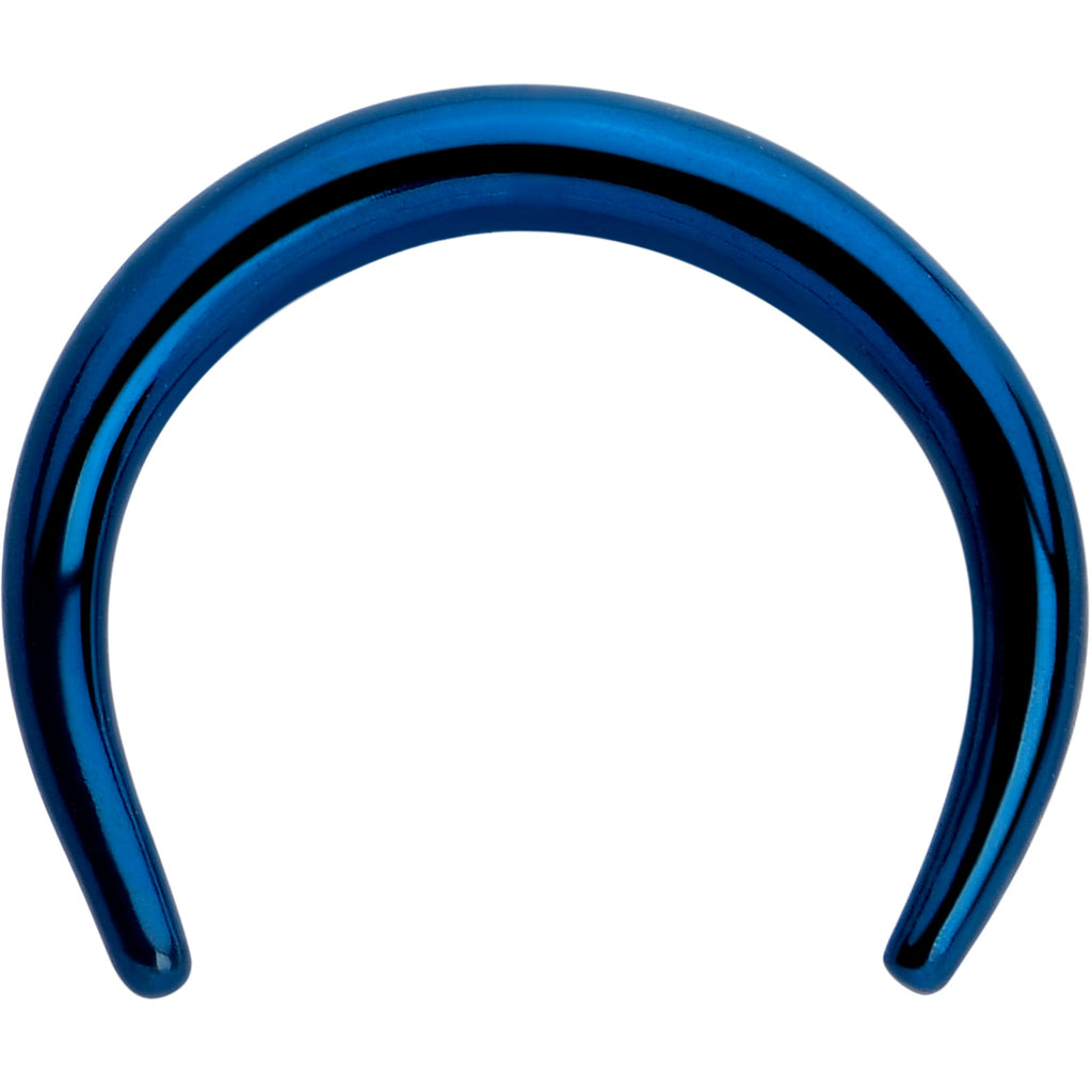BodyCandy 14G 5/16 Blue Pincher Crescent Taper — detail close-up