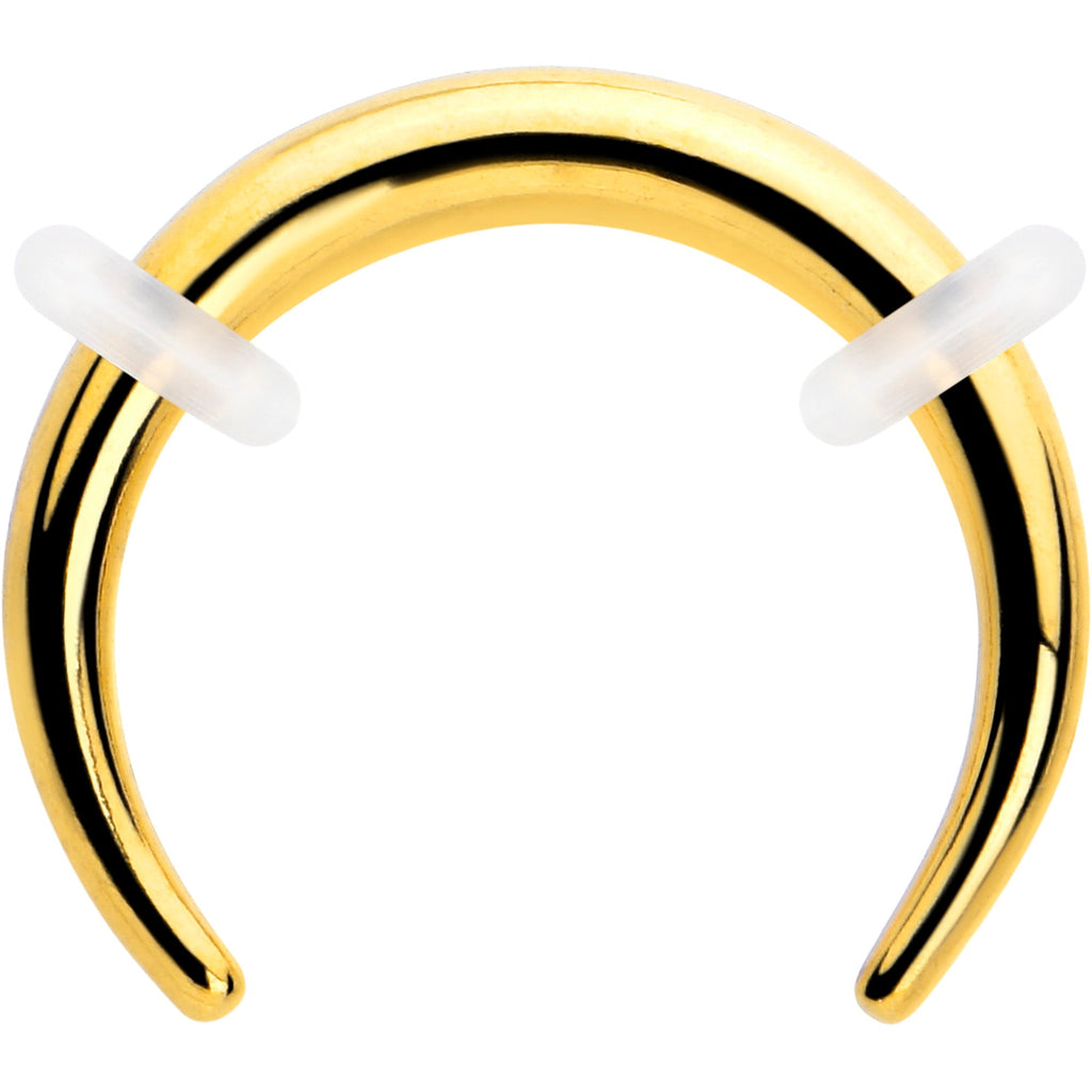 BodyCandy 14G 5/16 Gold Tone Pincher Crescent Taper — main product shot
