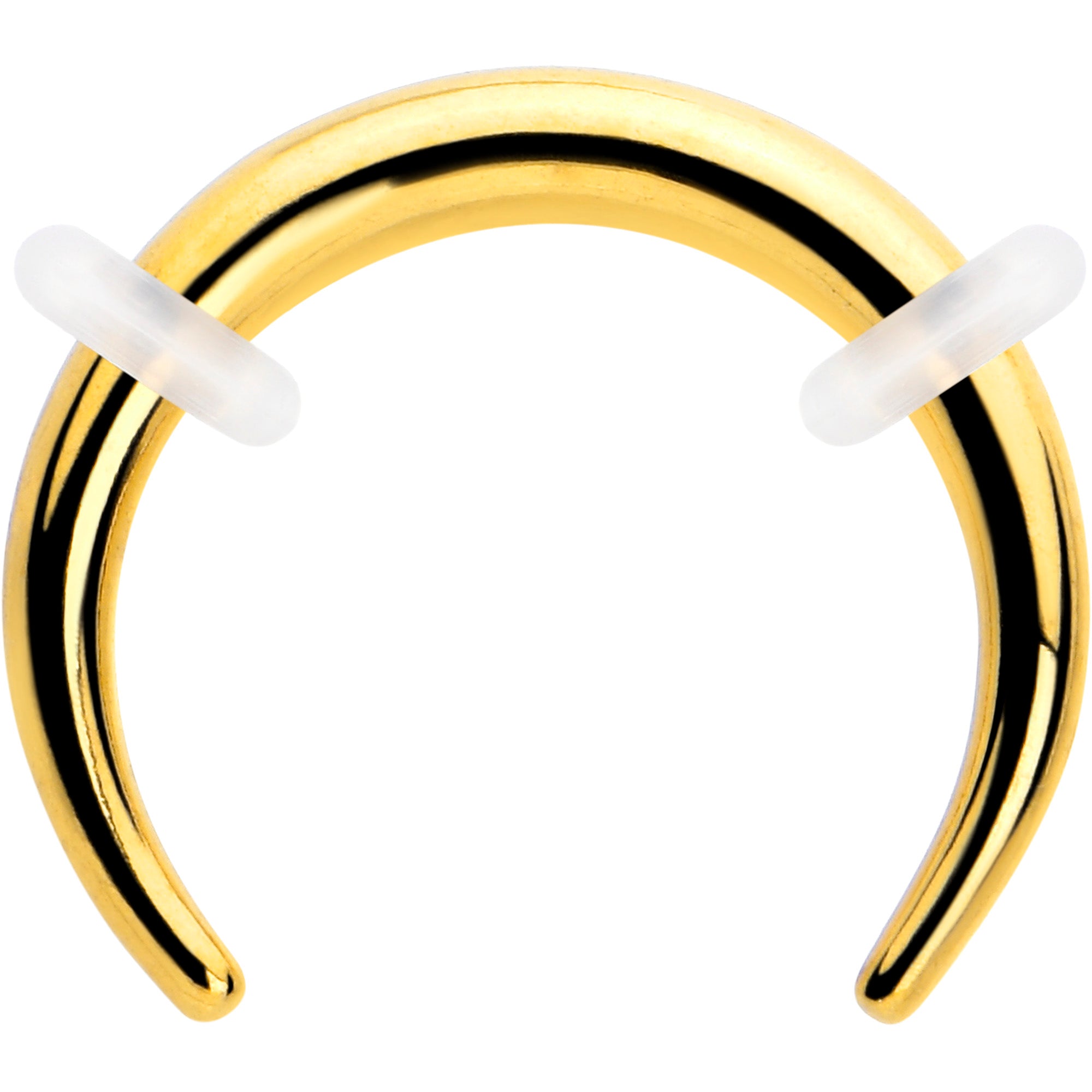 BodyCandy 14G 5/16 Gold Tone Pincher Crescent Taper — main product shot