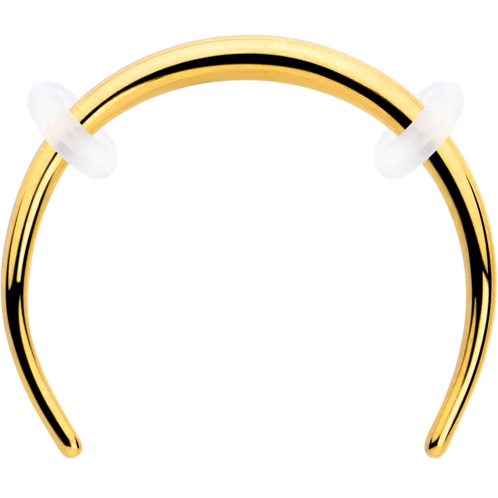 BodyCandy 16G 3/8 Gold Tone Pincher Crescent Taper — main product shot