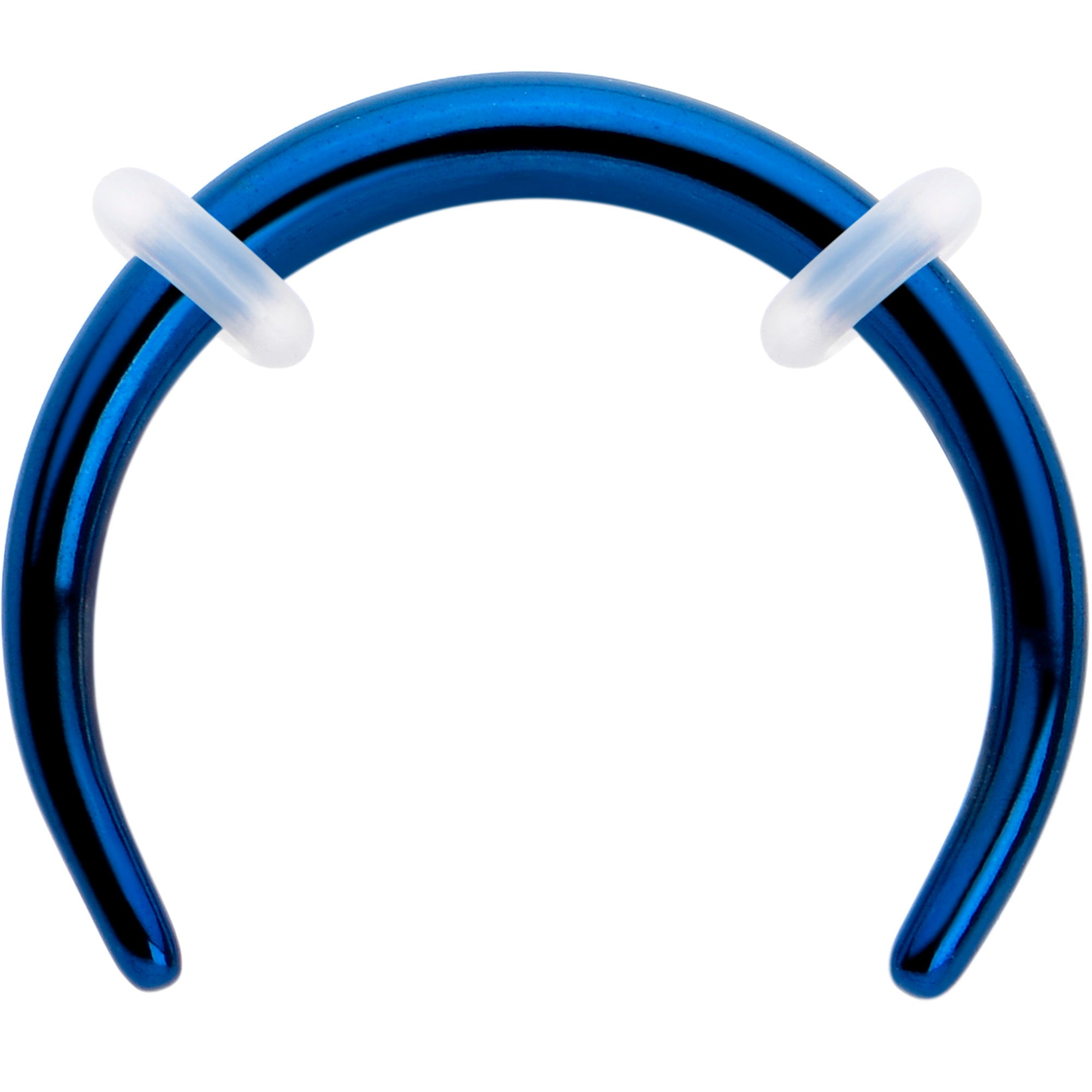 BodyCandy 14G 3/8 Blue Pincher Crescent Taper — main product shot